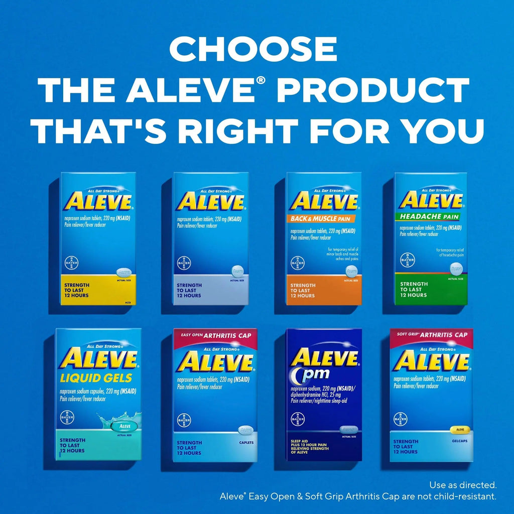 Aleve Pain Relief Naproxen Sodium Caplets ‐ 50 Count AleveBuy Supplements Australia