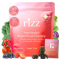 Rizz Sugar-Free Green Gummies - 60+ Superfoods 6g Fiber - Prebiotic and Probiotic Gummies - Vegan Multivitamins for Women & Men Rizz
