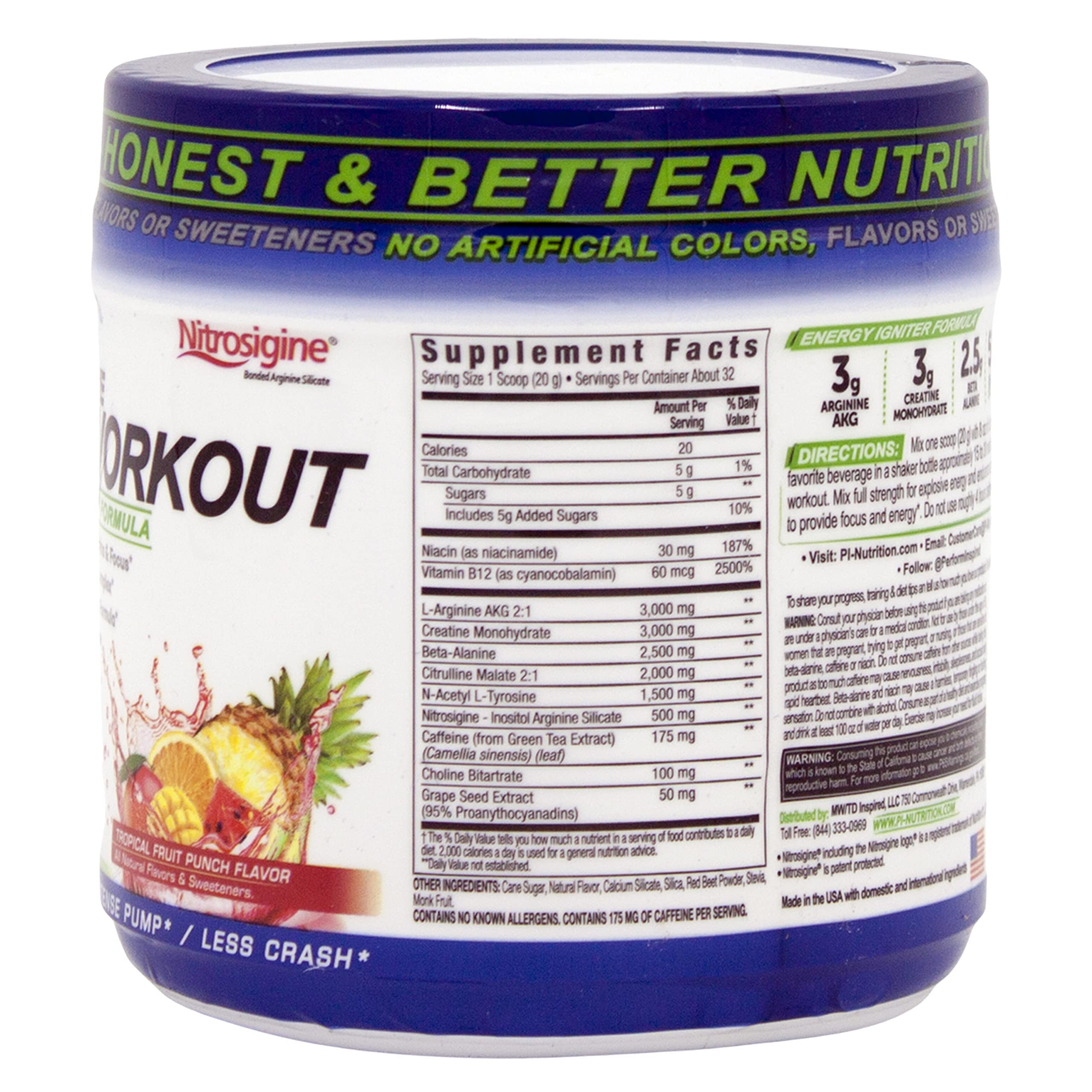 Performance Inspired Nutrition PreWorkout Powder - All Natural - G-Free & Vegan Formula PERFORMANCE INSPIREDBuy Supplements Australia