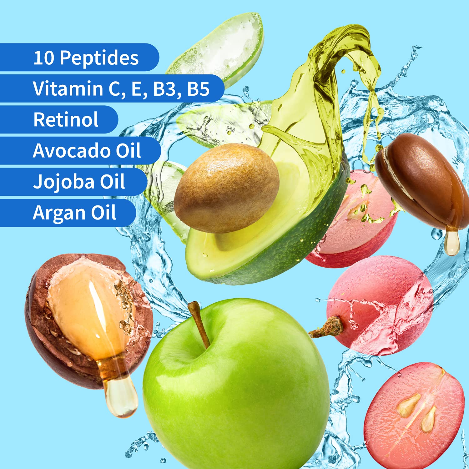 Ebanel Bundle of 2.5% Retinol Serum, Hyaluronic Acid Serum, and Exfoliating Face Scrub Peeling Gel 4.12 Oz Ebanel buy supplements Au