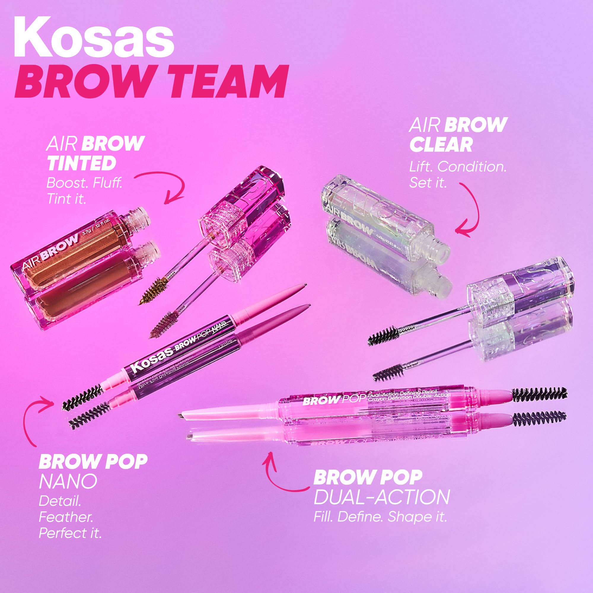 Kosas Brow Pop Nano Eyebrow Pencil – Ultra-Fine 1mm Micro Brow Pencil with Spoolie, Medium Brown KosasBuy Supplements Australia