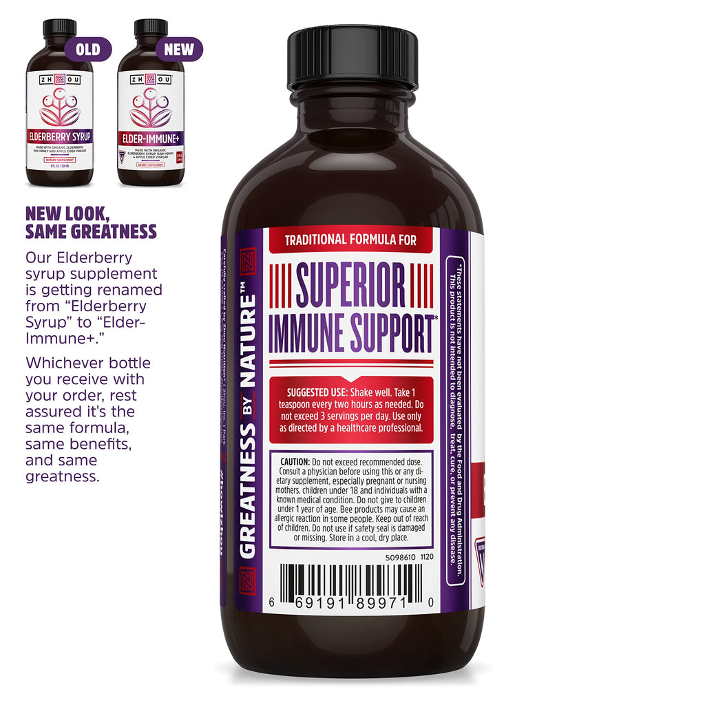 Zhou Nutrition Elderberry Syrup, Immune System Booster with Organic Elderberry Syrup Zhou NutritionBuy Supplements Australia
