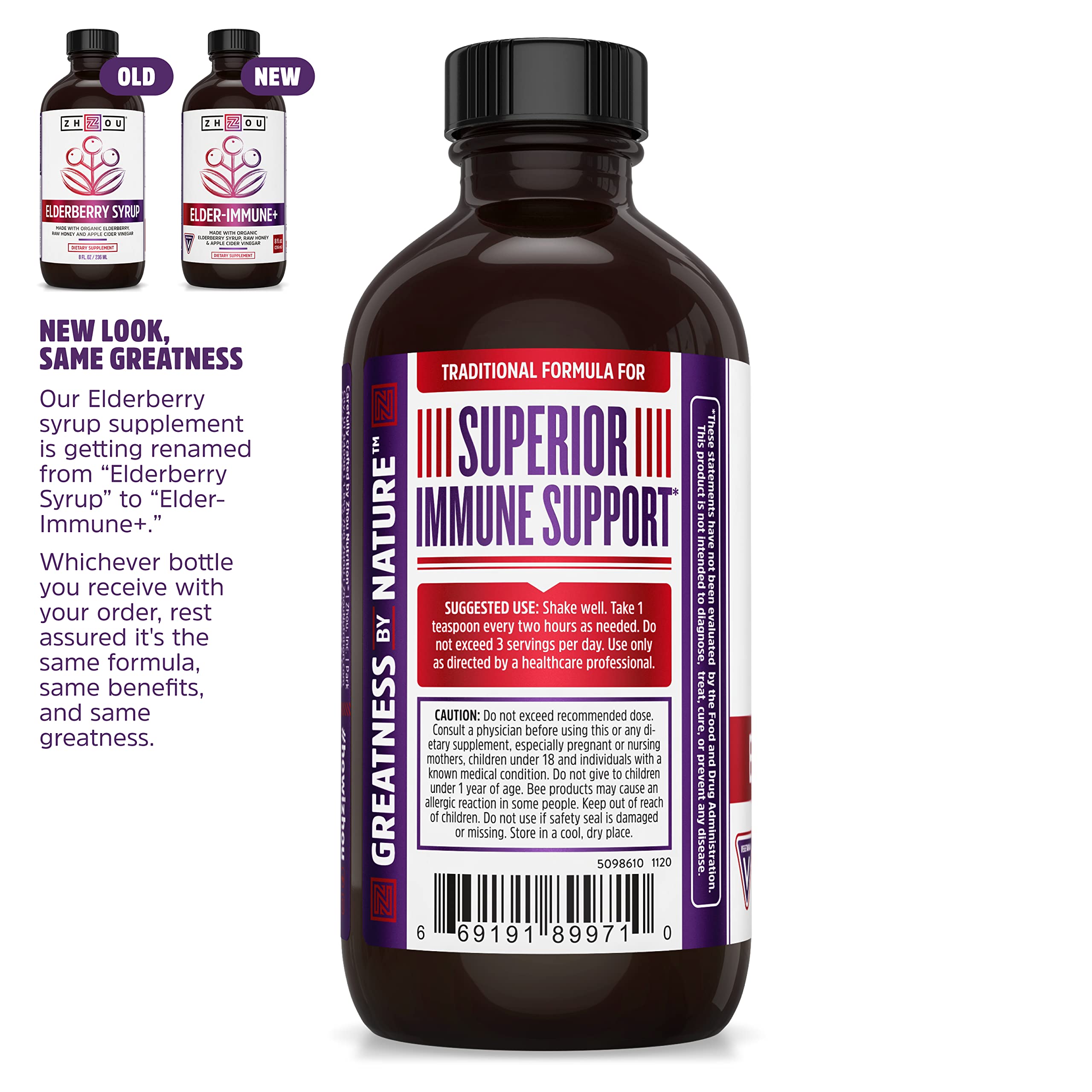 Zhou Nutrition Elderberry Syrup, Immune System Booster with Organic Elderberry Syrup Zhou NutritionBuy Supplements Australia