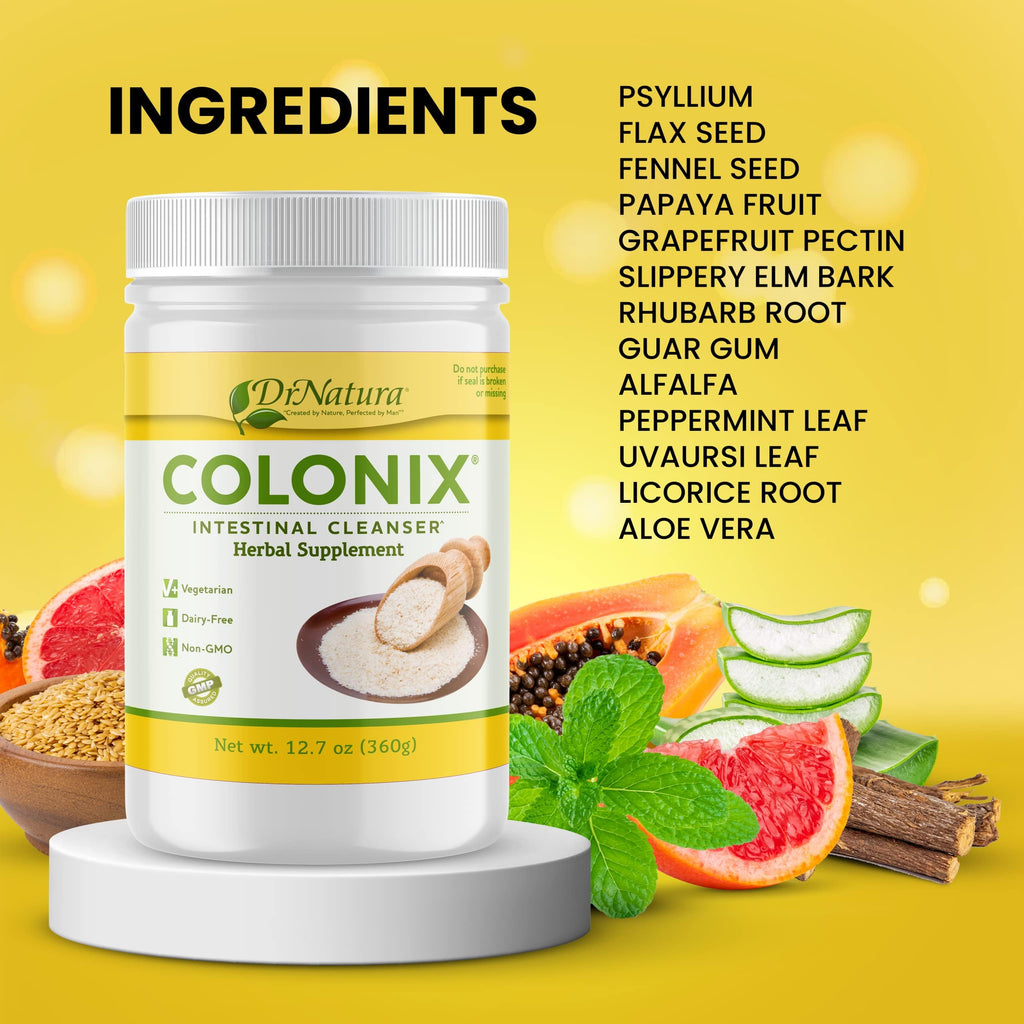 Dr Natura Colonix Intestinal Cleanser, All-Natural Daily Fiber, Colon Detox and Cleanse DrNaturaBuy Supplements Australia