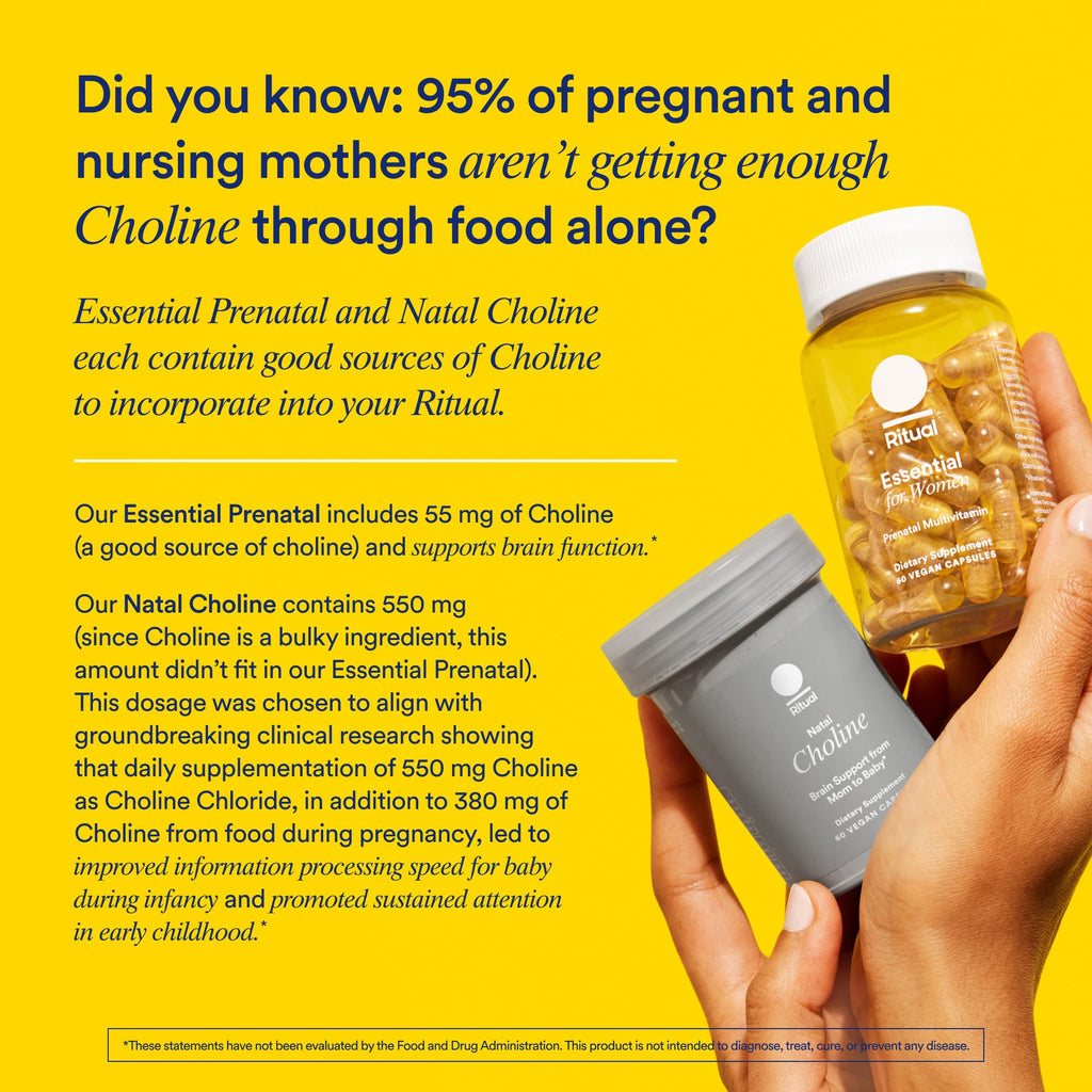 Ritual Essential for Women Prenatal Multivitamin: Folate & Choline for Neural Tube Support, Omega-3 DHA for Fetal Brain Development, Iron, Calcium-Helper D3 & K2, Non-GMO, Vegan, Citrus, 30 Days RitualBuy Supplements Australia