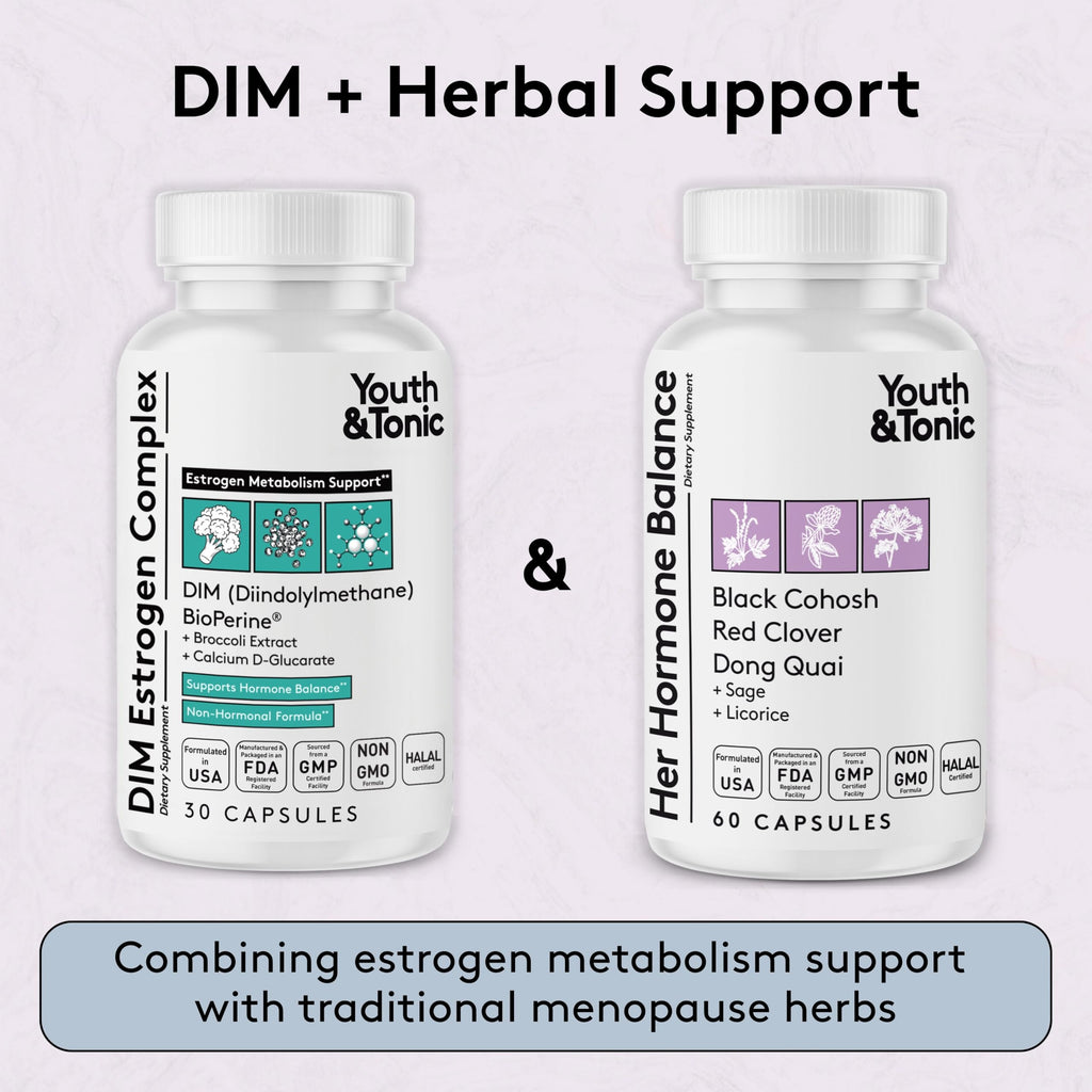 Youth & Tonic DIM Supplement for Women – Estrogen Metabolism & Hormonal Support – Menopause, Perimenopause & Premenopausal Bundle, 90 Capsules Youth & TonicBuy Supplements Australia