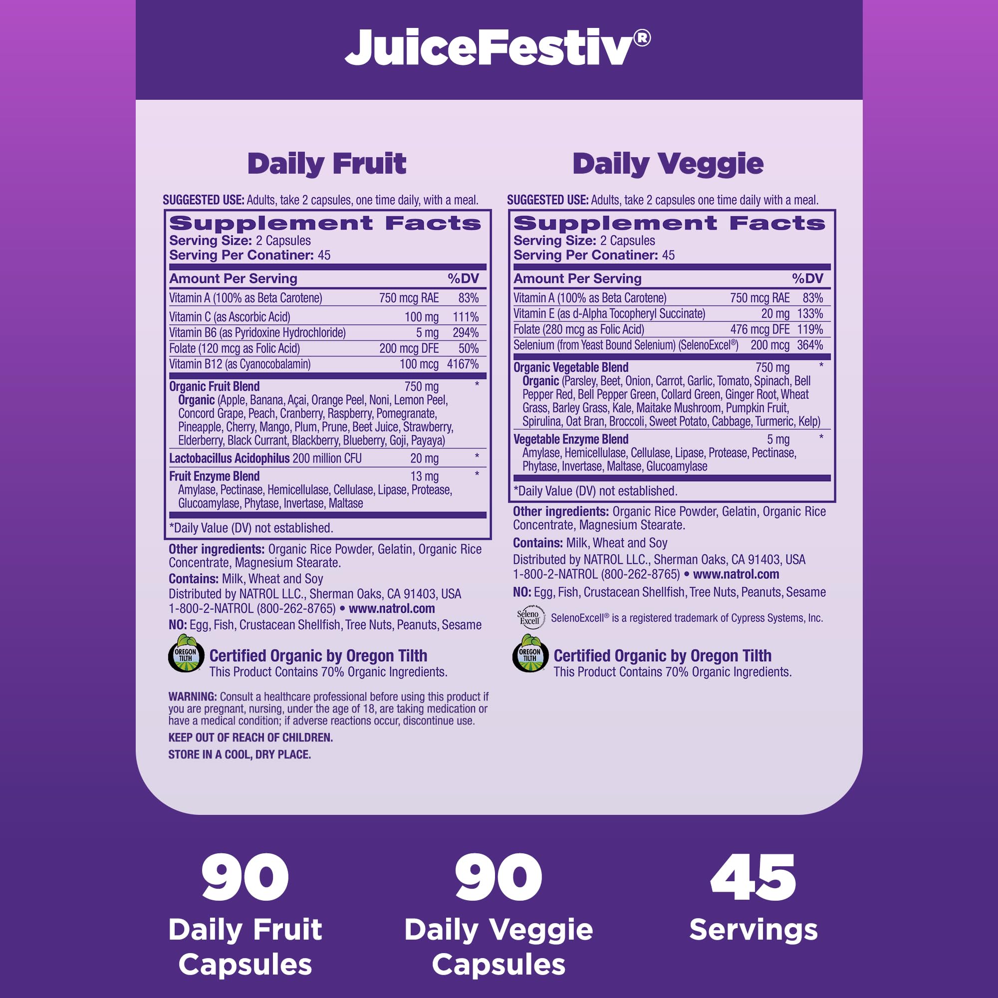 Natrol JuiceFestiv, Vitamins and Supplements for Nutrition & Well-Being, Antioxidants for Cellular Health, 90 Capsules (2-Count), Up to a 45 Day Supply Natrol buy supplements Au