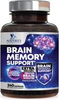 Brain Memory Supplement Pills - 3X Strength Nootropics for Concentration, Clarity & Focus Support - Brain Health Cognitive Vitamins with Bacopa, Phosphatidylserine & DMAE, Brain Booster - 240 Capsules Nature's NutritionBuy Supplements Australia
