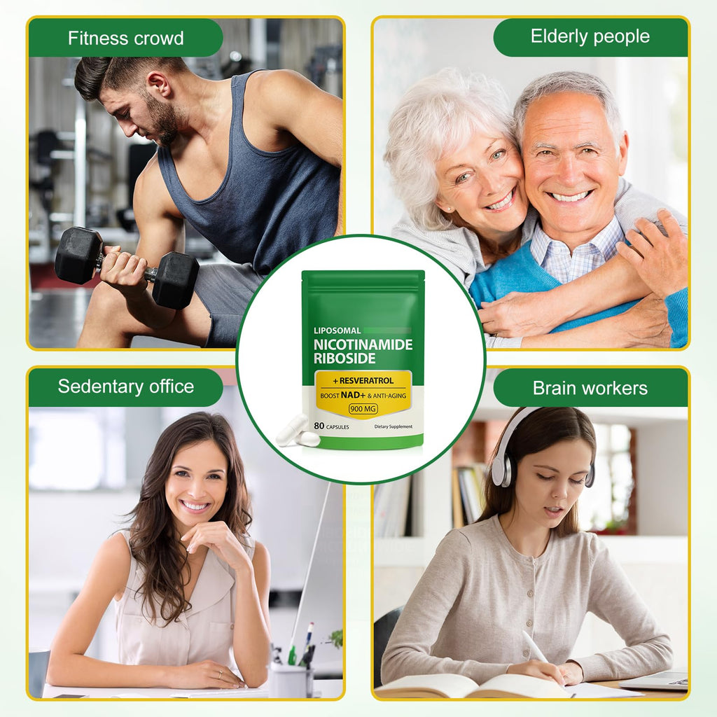 NAD Supplement with Nicotinamide Riboside - Resveratrol,Liposomal Nicotinamide Riboside,Quercetin - High Purity NAD Supplement for Anti-Aging, Focus, Energy 160 Capsules (2 Bag) RuduwuBuy Supplements Australia