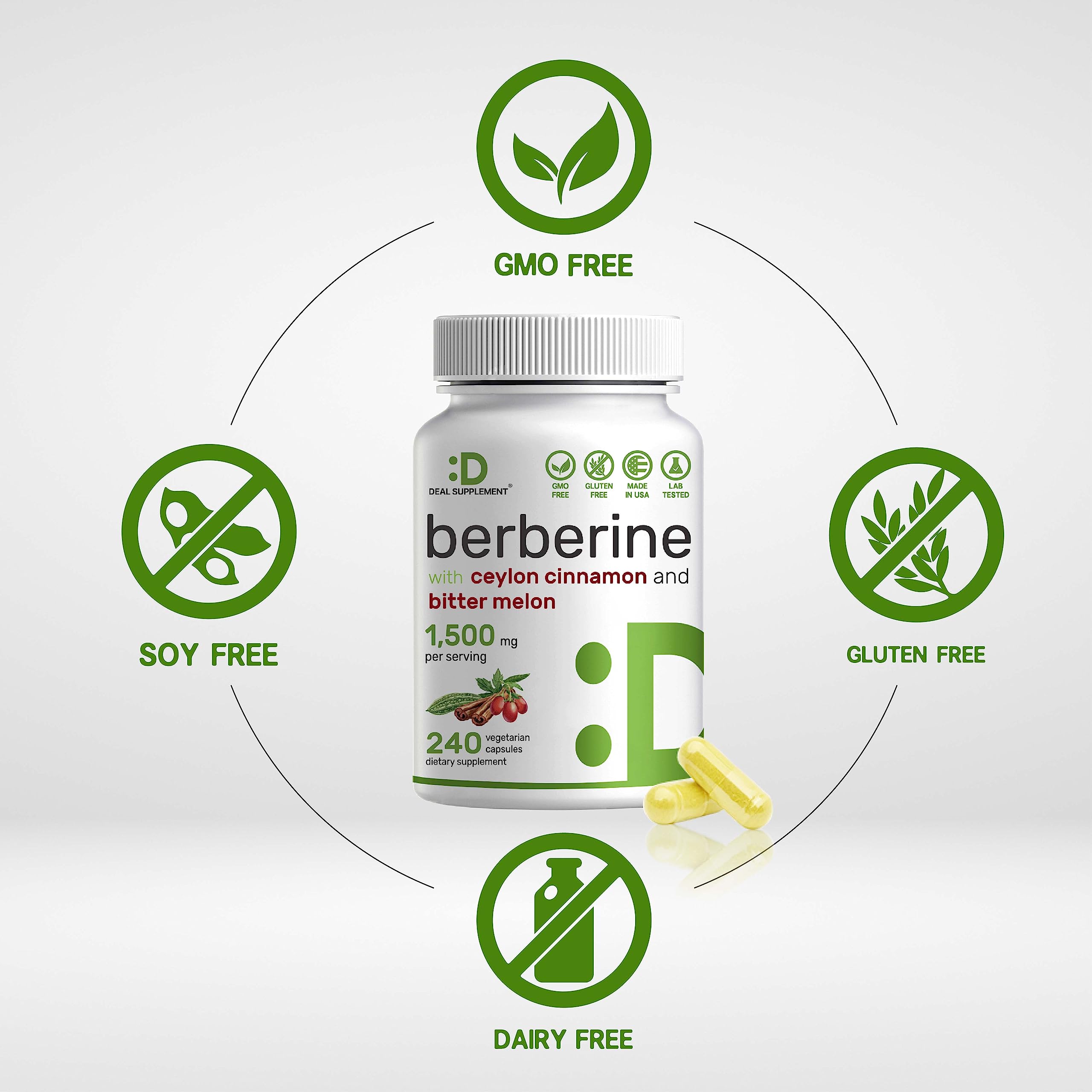 Berberine Supplement 500mg Per Capsule (1500mg Per Serving) | 240 Veggie Capsules DEAL SUPPLEMENTBuy Supplements Australia