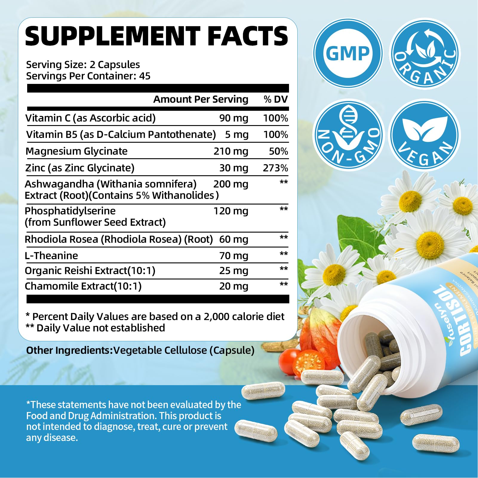 Yuselyn Cortisol Supplements for Women & Men, 10-in-1 Cortisol Detox Manager - High Cortisol Lowering Supplements with Magnesium, Ashwagandha & L-Theanine for Balanced Calm & Stress Relief YuselynBuy Supplements Australia