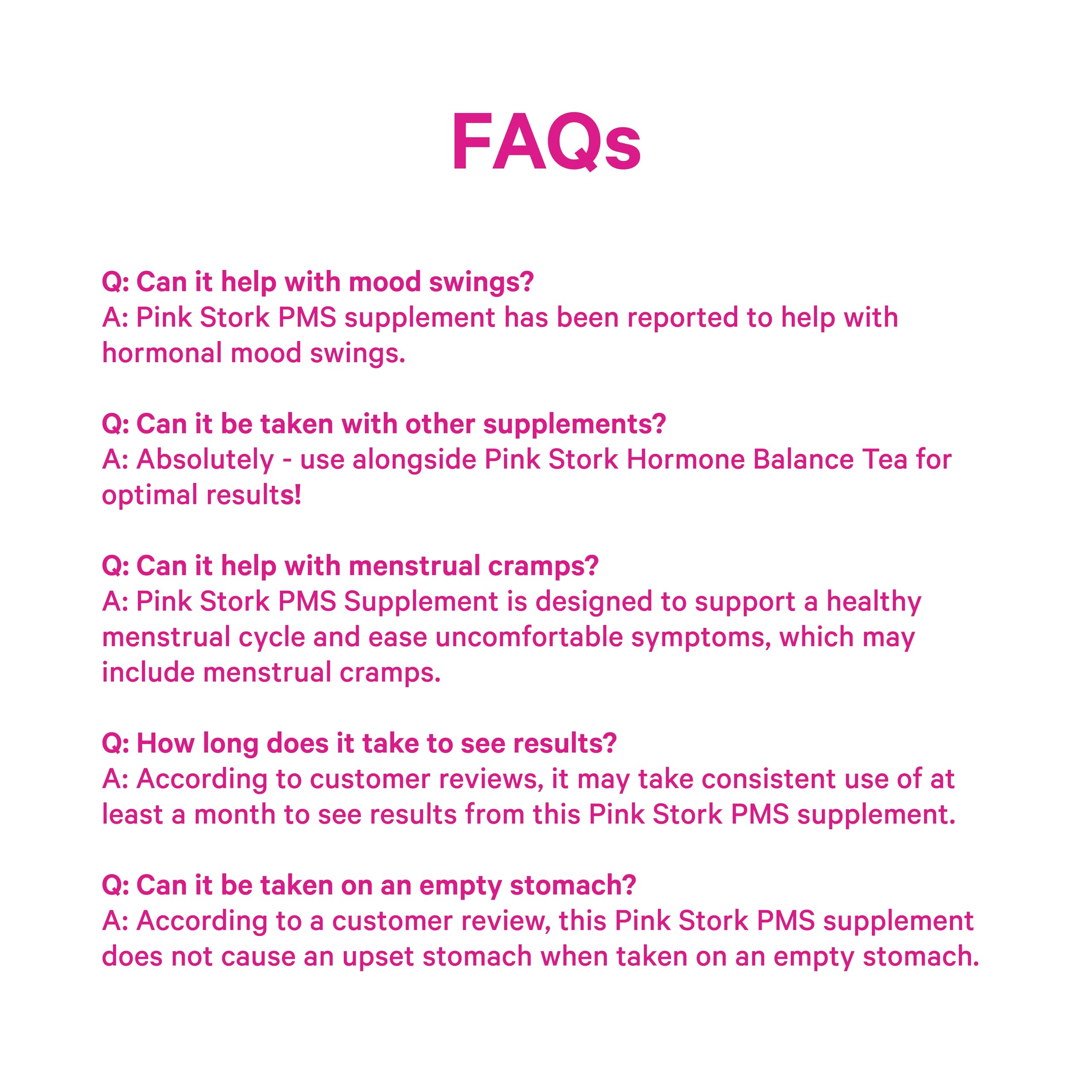 Pink Stork PMS Supplement for Women - Vitex, Ashwagandha, Maca Root & 10 Vitamins & Minerals to Support Hormone Balance, Mood, Bloating, Period Regularity - 60 Capsules Pink StorkBuy Supplements Australia