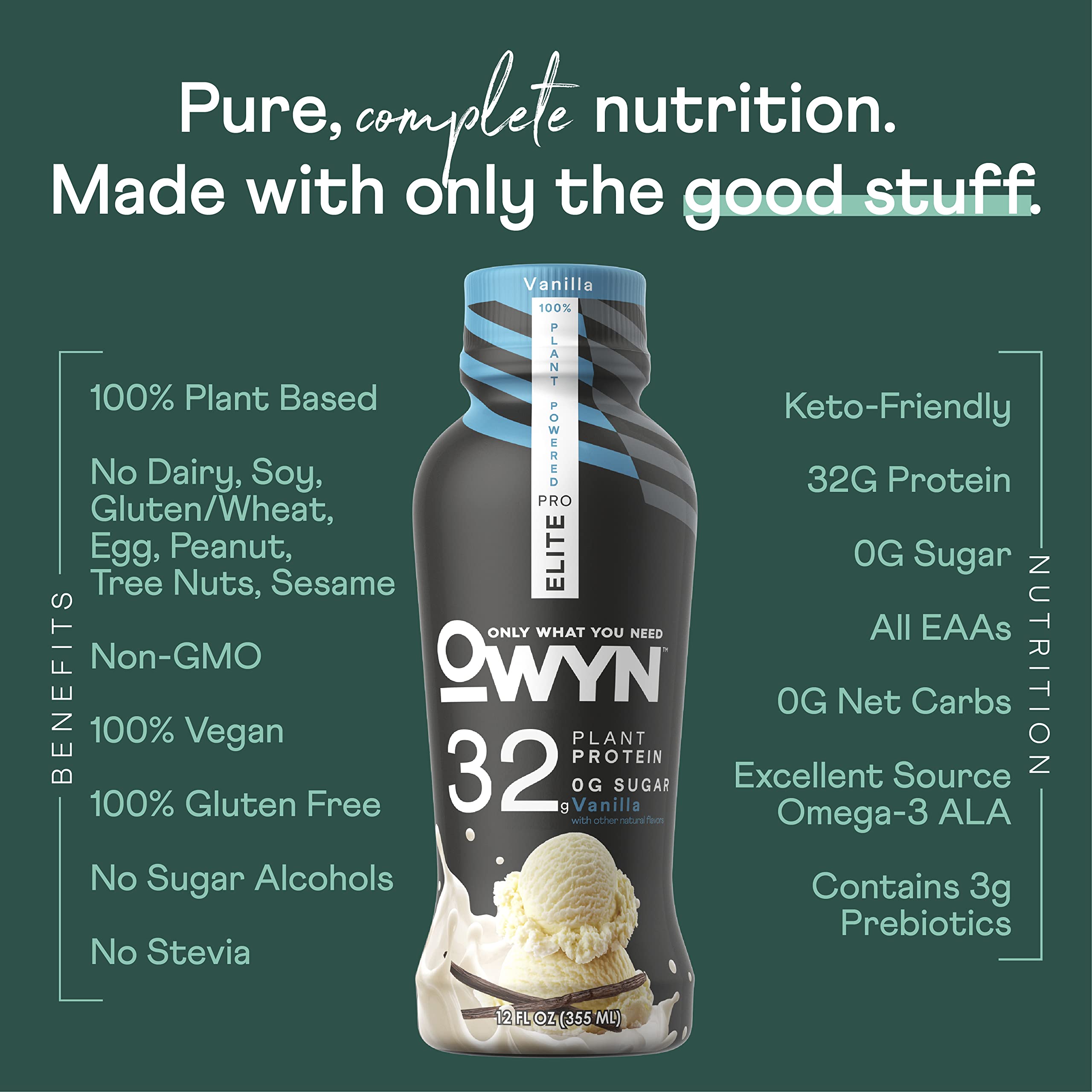 OWYN Only What You Need Pro Elite Vegan Plant Based High Protein Shake, Vanilla OWYN Only What You NeedBuy Supplements Australia