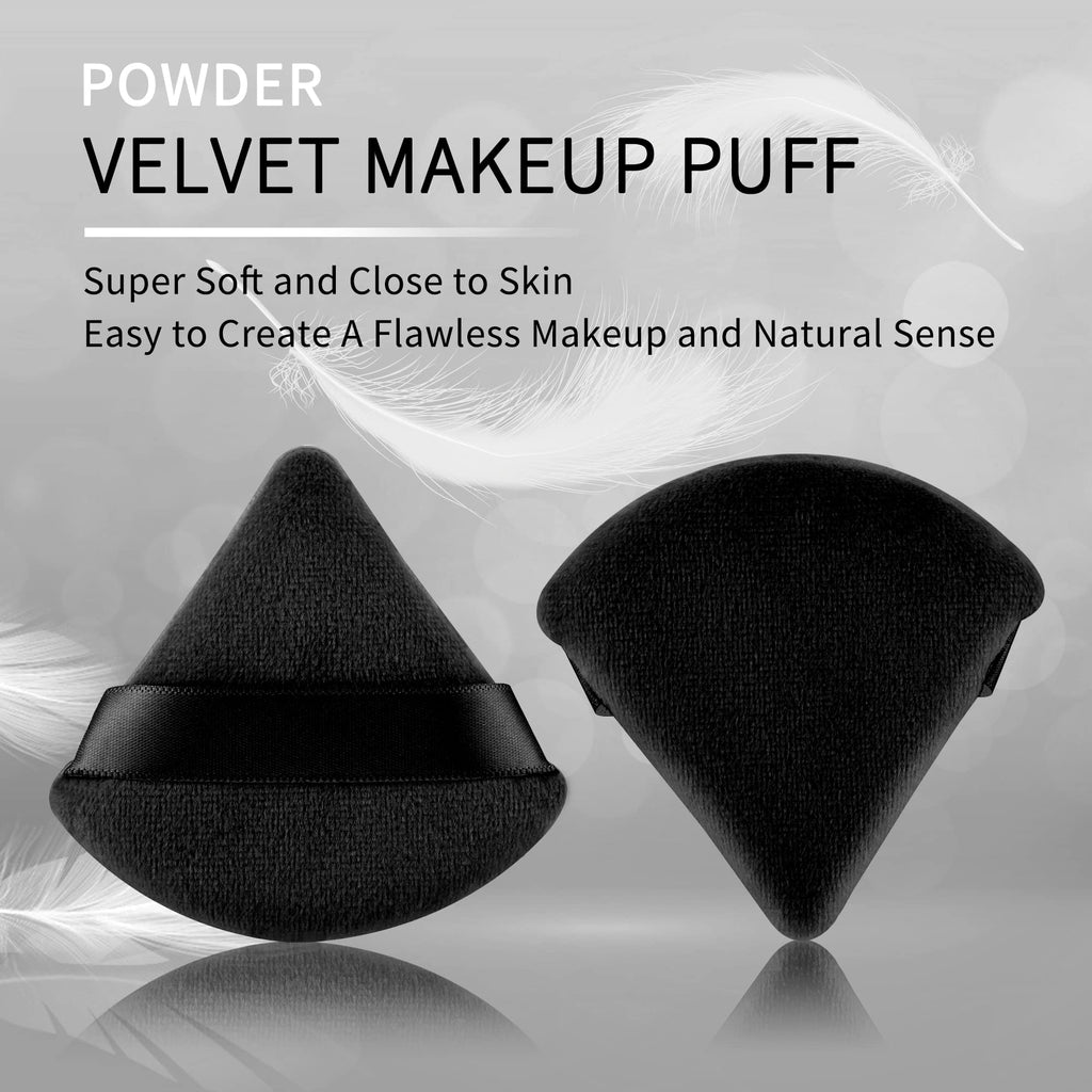 2 Pcs EVAOUXIU Triangle Powder Puff for Face Powder, Soft Plush Setting Makeup Puff, Velour Cosmetic Foundation Blender Sponge Beauty Makeup Tools (Black) EVAOUXIUBuy Supplements Australia