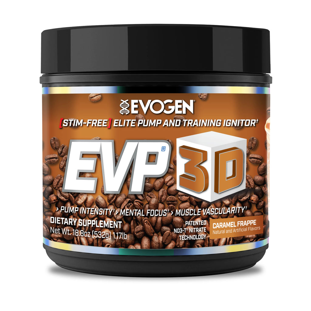 Evogen EVP 3D Caramel Frappe | Xtreme Stimulant Free Pre-Workout Powder, Arginine Nitrate