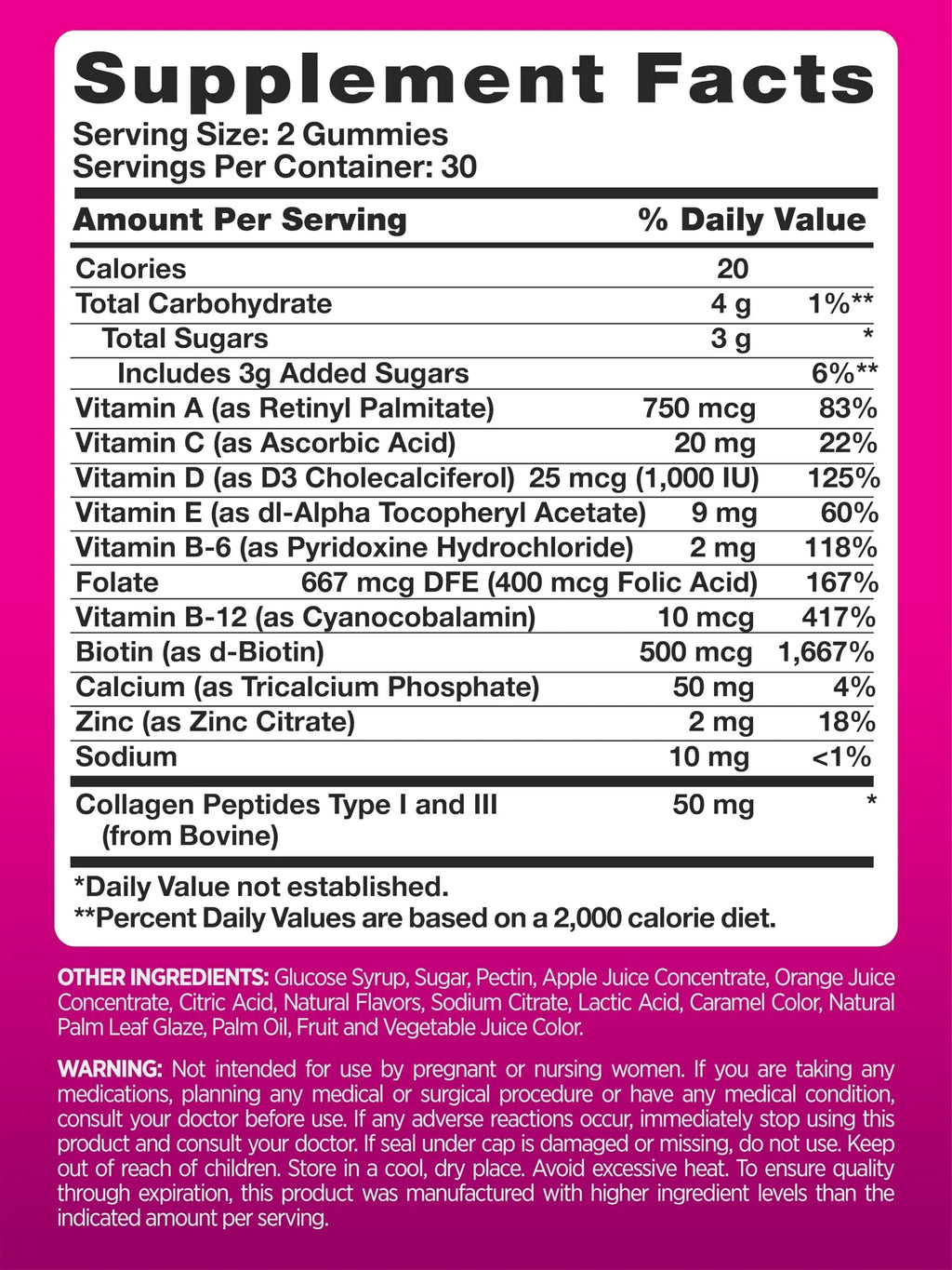 PINK Multivitamin Gummies for Women | Non-GMO & Gluten Free | Plus Collagen & Biotin | Mixed Berry Flavor PINKBuy Supplements Australia