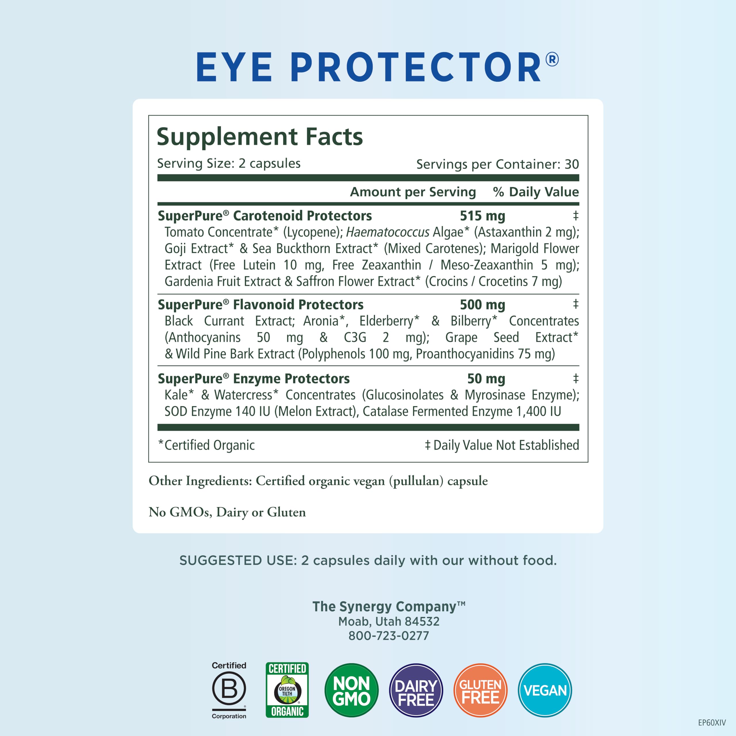 PURE SYNERGY Eye Protector | 100% Natural, Vegan Eye Health Supple PURE SYNERGYBuy Supplements Australia