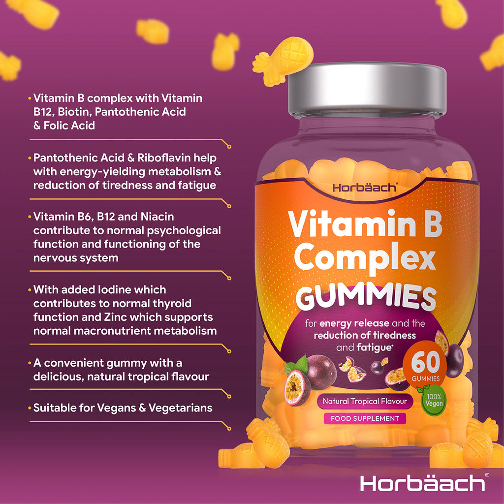Vitamin B Complex Gummies | 60 Vegan Gummies - Tablet Alternative | High Strength B12 HorbäachBuy Supplements Australia