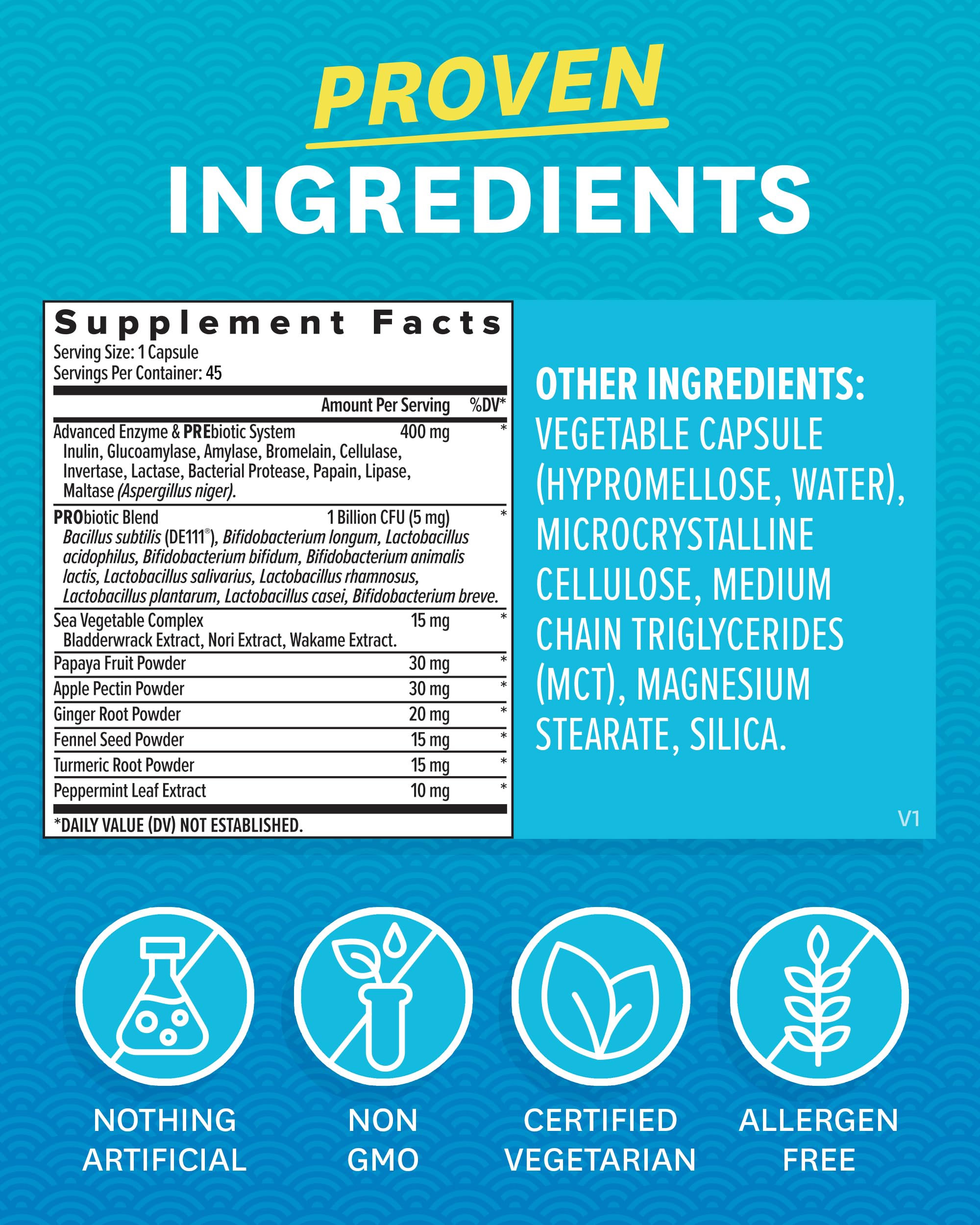 Zenwise Digestive Enzymes - Probiotic Multi Enzyme with Probiotics, 45 ct Zenwise HealthBuy Supplements Australia