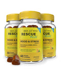 RESCUE Bach Plus Mood & Stress Support Gummies, Daytime Dietary Supplement with Passionflower, GABA, Saffron & Vitamin D, Natural Orange Flavor, Vegan & Gluten-Free, 3 Pack, 180 Count Total RESCUEBuy Supplements Australia