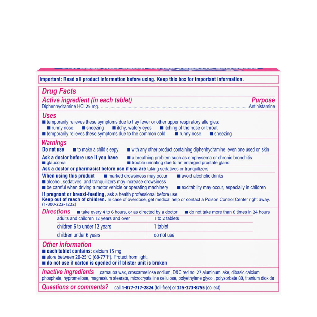 Benadryl Ultratabs Allergy Relief Medicine, 25 mg Diphenhydramine HCl Antihistamine Tablets For Relief of Cold & Allergy Symptoms Like Sneezing, Runny Nose, & Itchy Eyes & Throat, 24 ct Benadryl buy supplements Au