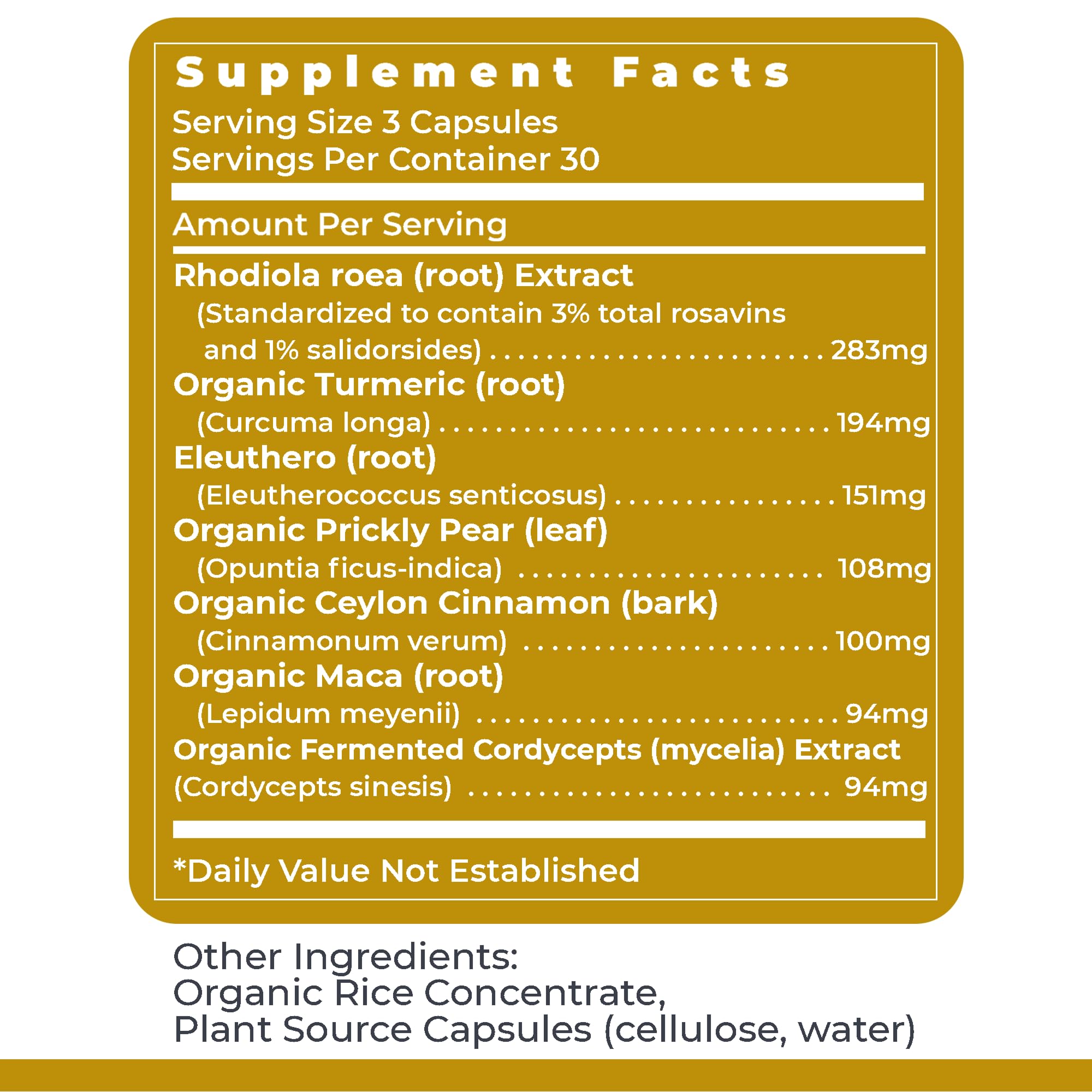 Premier Research Labs Adaptogen-R3 Supplement - Rhodiola Rosea Supplement with Maca Root, Adaptogen Complex for Stress, Heart & Metabolic Health - 90 Vegetarian Capsules Premier Research LabsBuy Supplements Australia