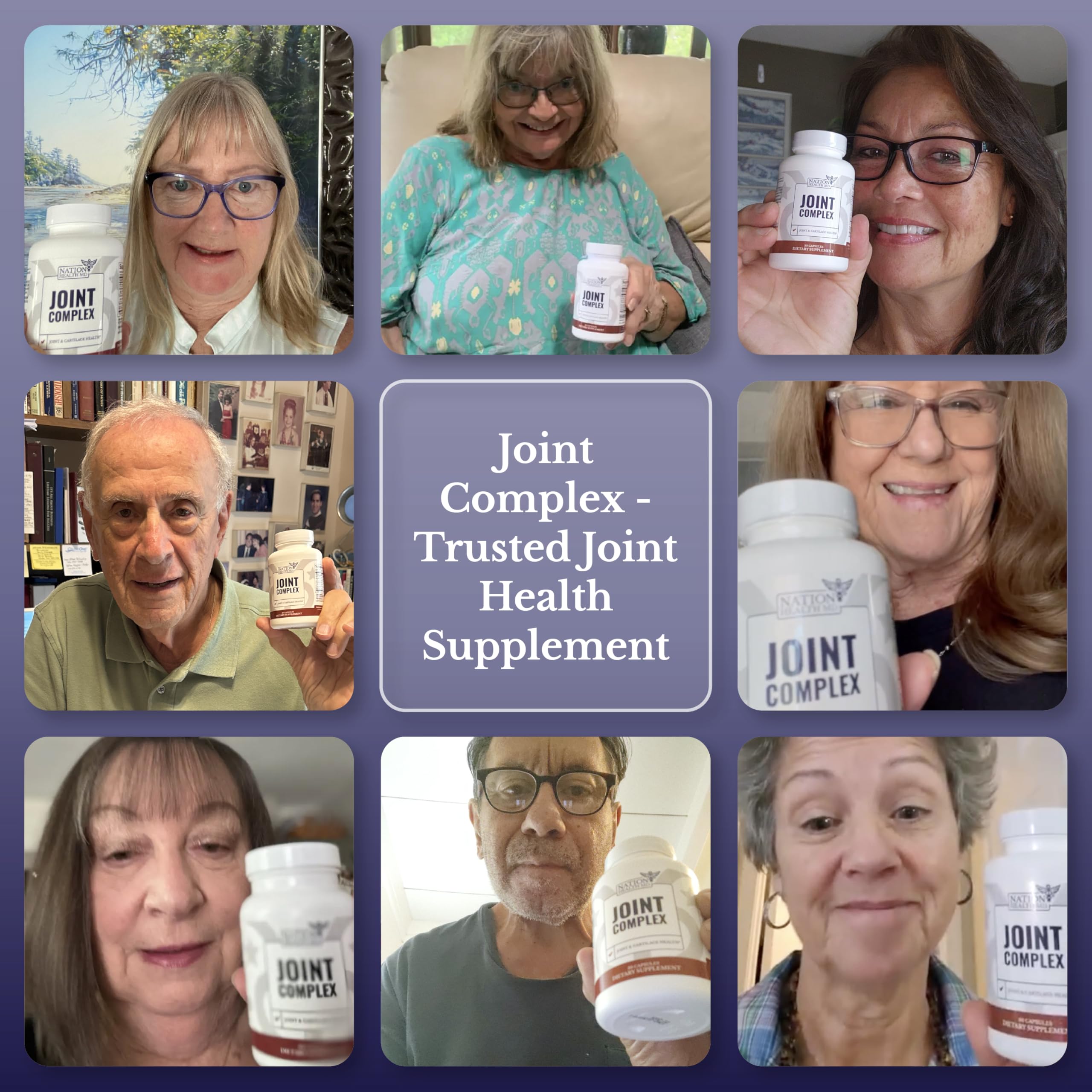NATION HEALTH MD Joint Complex - Joint & Cartilage Health - Joint Support Supplement with Calcium, NEM Eggshell Membrane, Boswellia Serrata - Knee Supplements for Men & Women, 60 Capsules NATION HEALTH MDBuy Supplements Australia