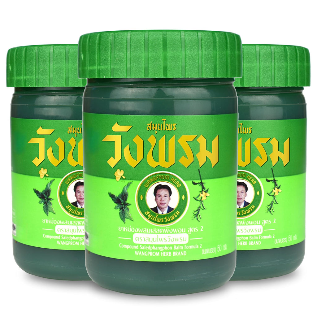 Wang Prom Herbal Balm 50g (Pack of 3) (Green) WANG PROMBuy Supplements Australia