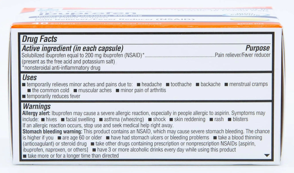 Quality Choice Ibuprofen 200 mg Liquid Gels 40 Count Easy to Swallow Pain Reliever and Fever Reducer for Headache Toothache Backache Menstrual Cramps Muscle Aches Minor and Pain Quality ChoiceBuy Supplements Australia