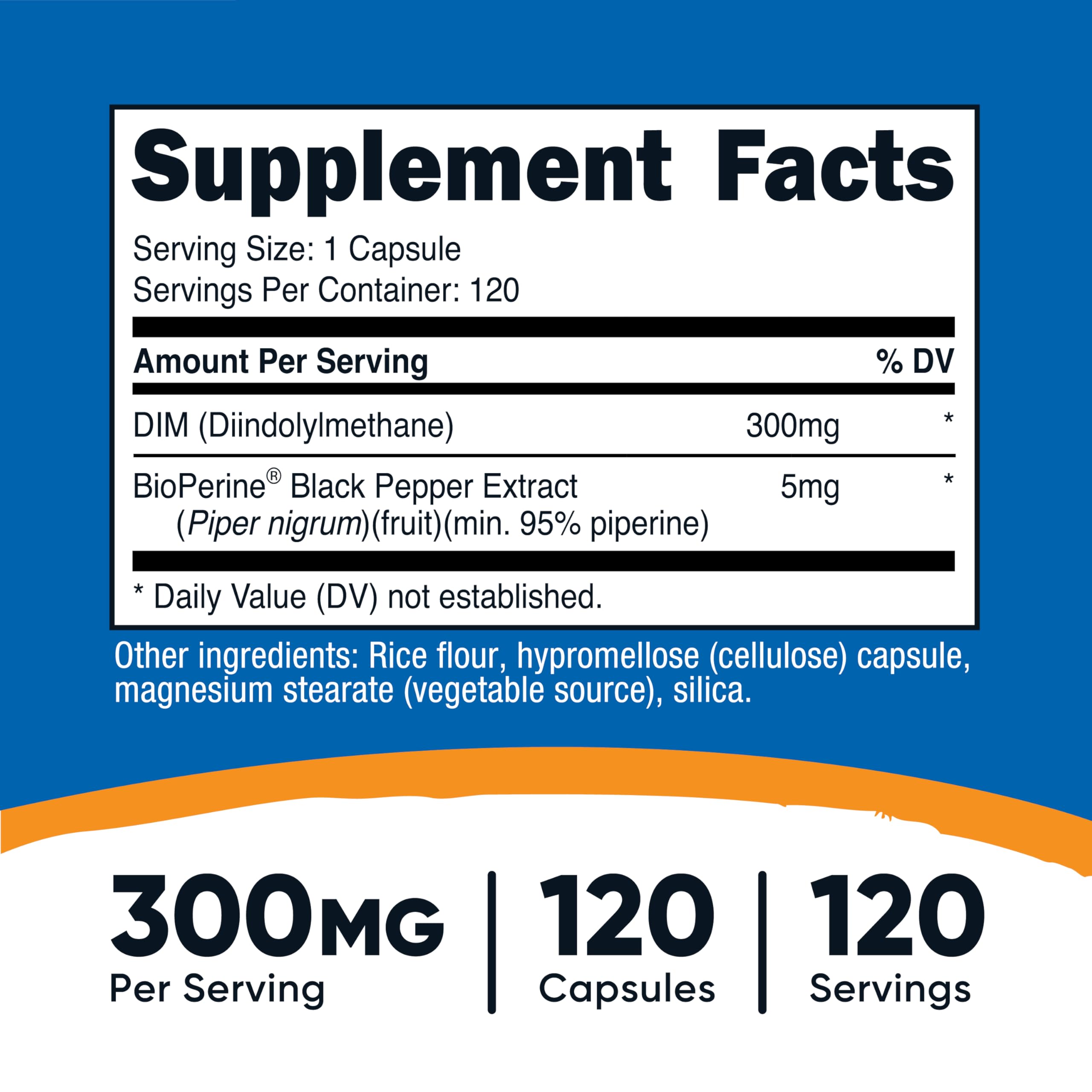 Nutricost DIM (Diindolylmethane) Plus BioPerine 300mg, 120 Vegetarian Capsules - Up to 4 Month Supply, Max Strength DIM Supplement NutricostBuy Supplements Australia