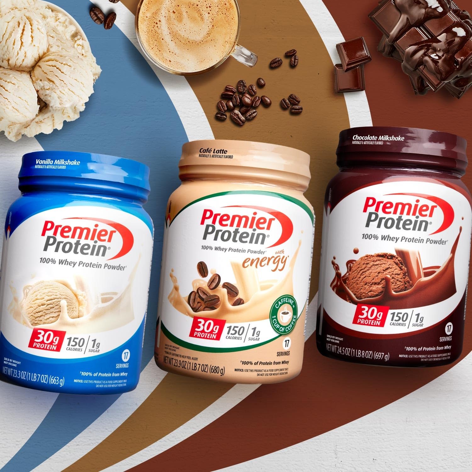 Premier Protein Powder, Cafe Latte , 30g Protein, 1g Sugar, 100% Whey Protein Premier ProteinBuy Supplements Australia