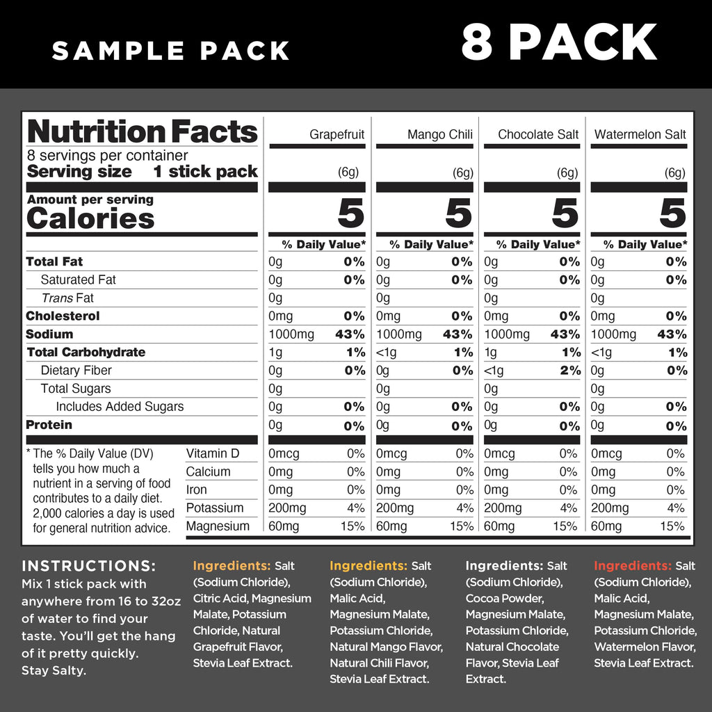 LMNT Zero Sugar Electrolytes - Sample Pack | Drink Mix | 8-Count Drink LMNTBuy Supplements Australia