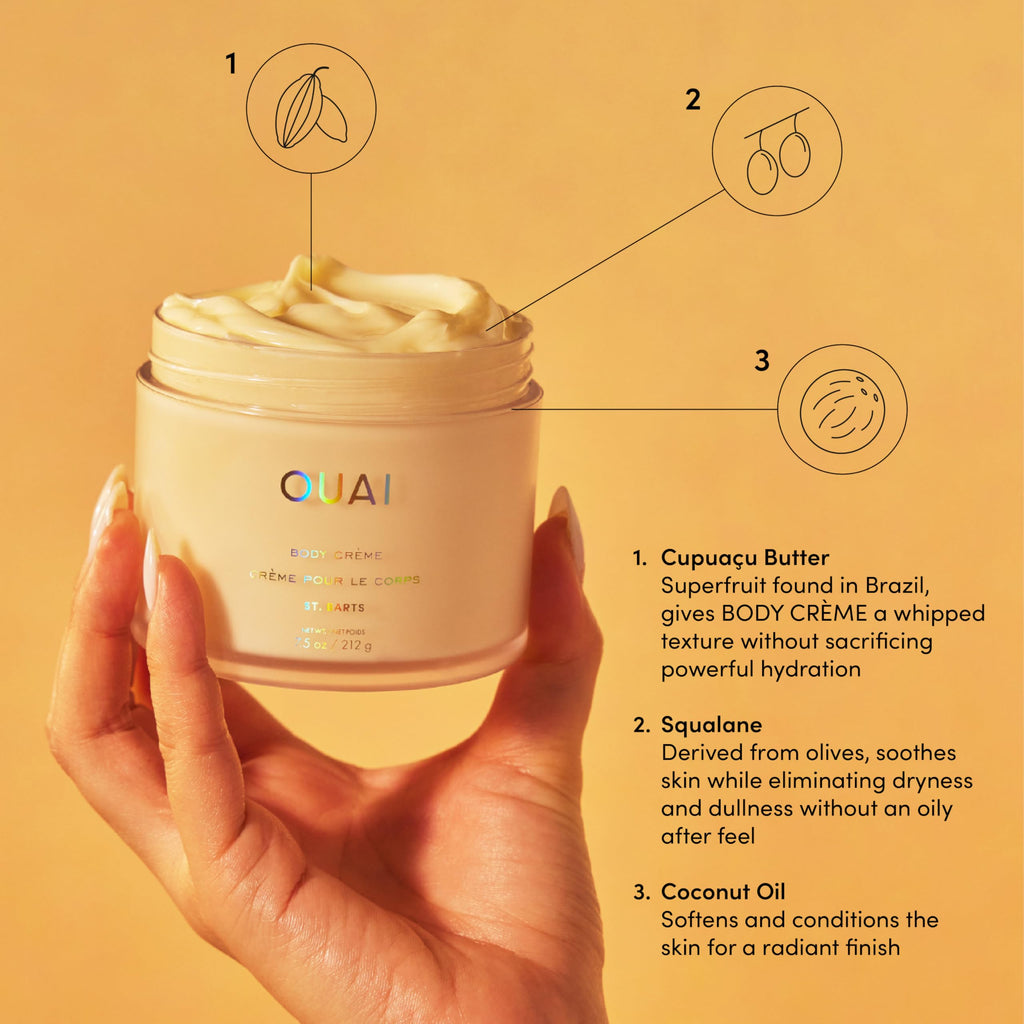 OUAI St. Barts Hair & Body Gift Set - Tropical-Scented Body Care for Women & Men - Includes Full Size Hydrating Body Cream & Deluxe Hair and Body Mist (2 Count) OUAIBuy Supplements Australia