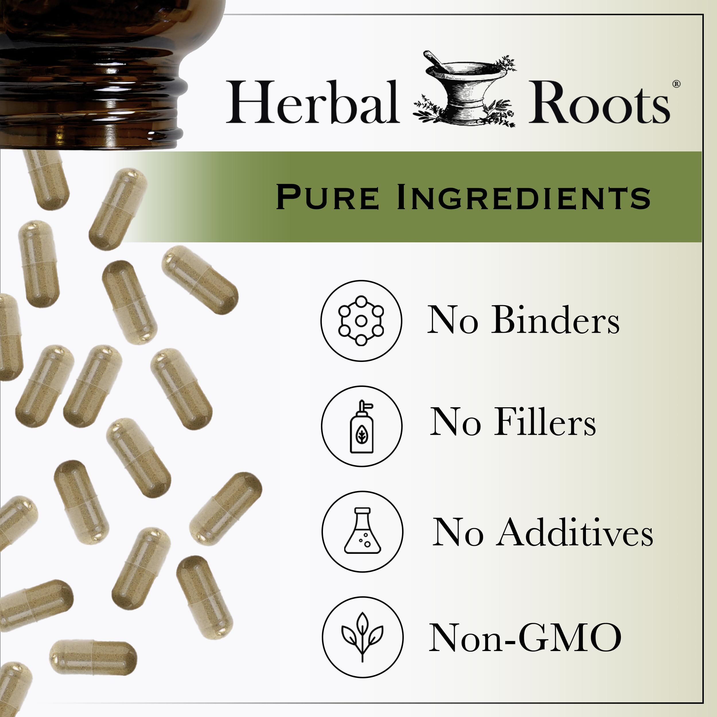 Herbal Roots Organic Ginkgo Biloba Made with Pure Organic Ginkgo Leaf and Extract - 60 Vegan Capsules