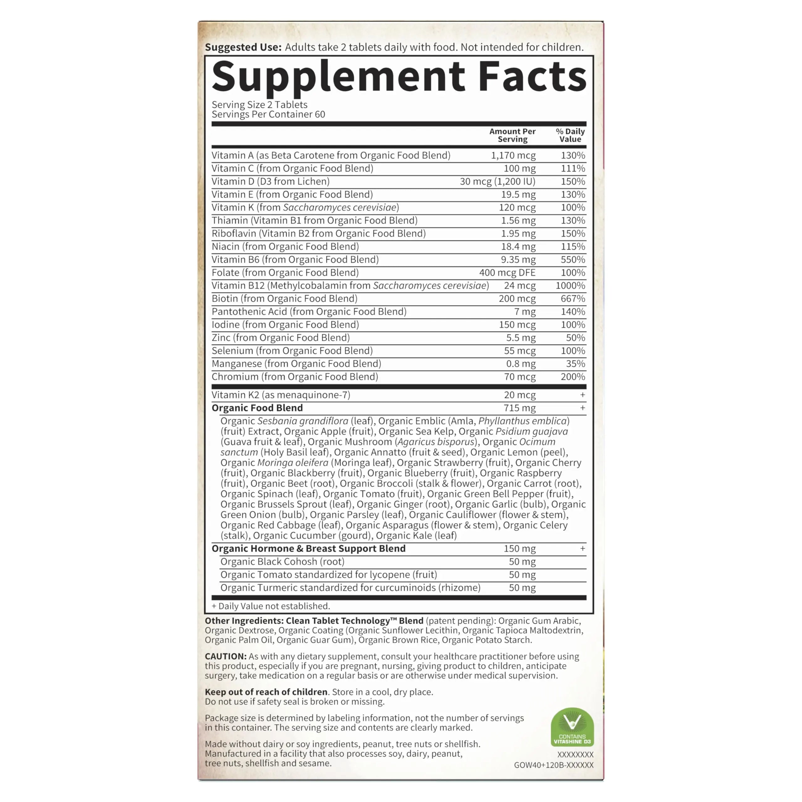 Garden of Life Multivitamin for Women 40 Plus, Organics Womens Vitamins, Hormone & Breast Health Support Blend Garden of Life