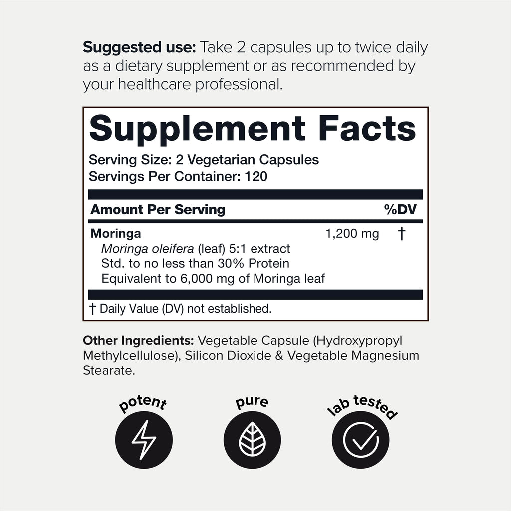 Highly Potent Full Spectrum Indian Moringa Extract - 30% Third-Party Tested Protein ToniiqBuy Supplements Australia
