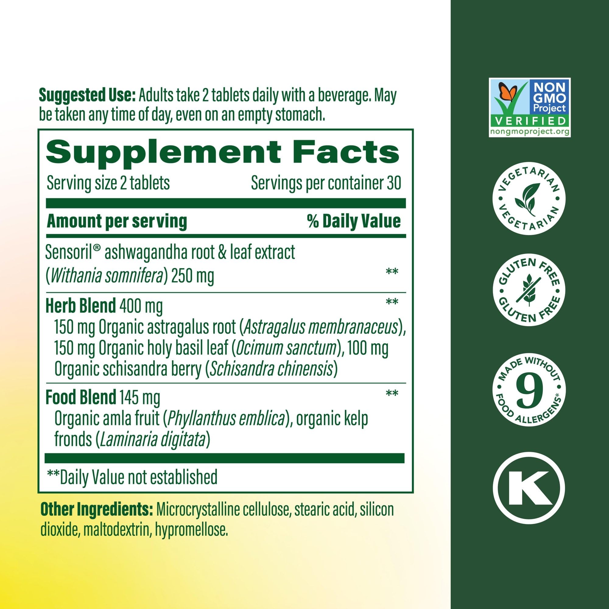 MegaFood Ashwagandha Complex (Formerly Stress Protect) - Ashwagandha Supplements Astragalus Root & Holy Basil - Vegetarian, Gluten Free, Cortisol Supplement - 60 Mini Tablets, 30 Servings MegaFoodBuy Supplements Australia