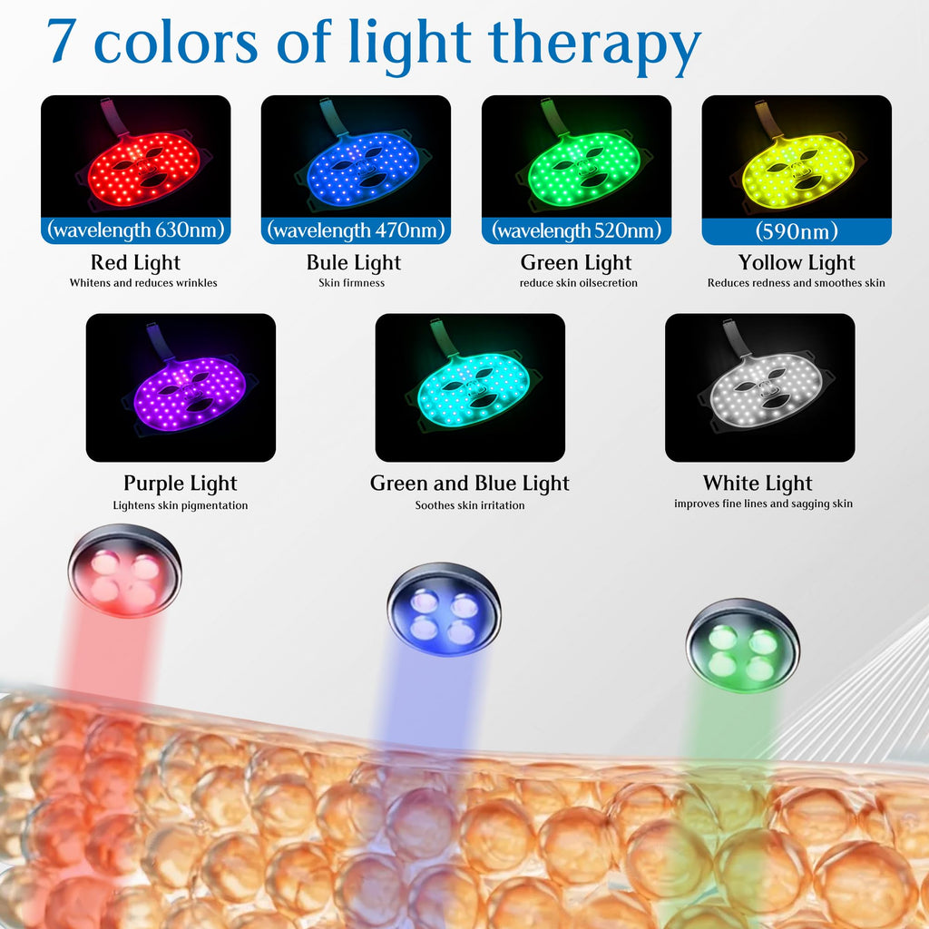 BUBLOC Red Light Therapy Mask, Led Contour Face Mask Light Therapy, 7 Color Red Light Face Mask BUBLOCBuy Supplements Australia