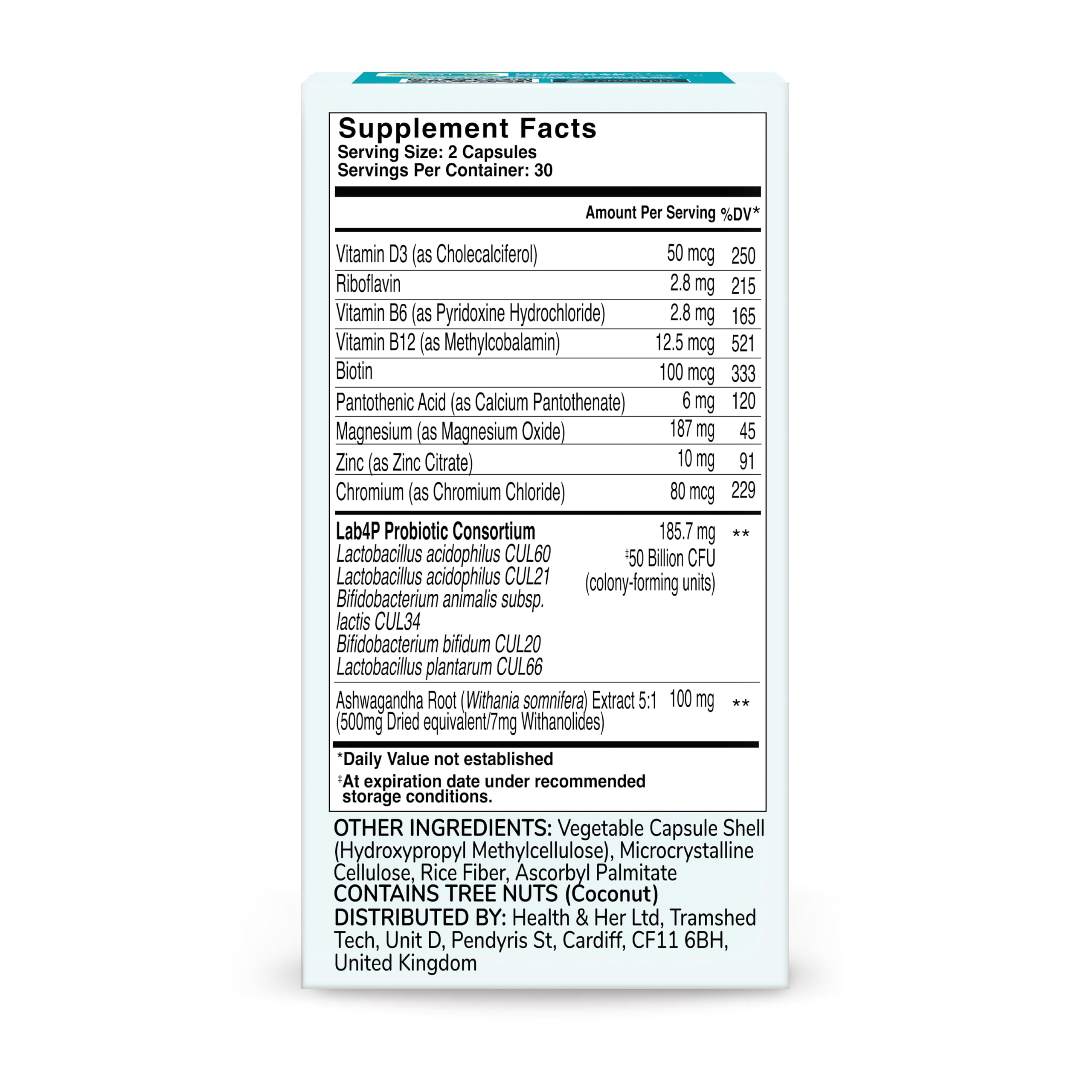 Health & Her Weight Management Probiotics for Women - Perimenopause & Menopause Supplement - Clinically Studied 50bn CFU Probiotics to Support Gut Health, Energy, Mood & Mind, Vegan (60 ct - 1 Month) Health and HerBuy Supplements Australia