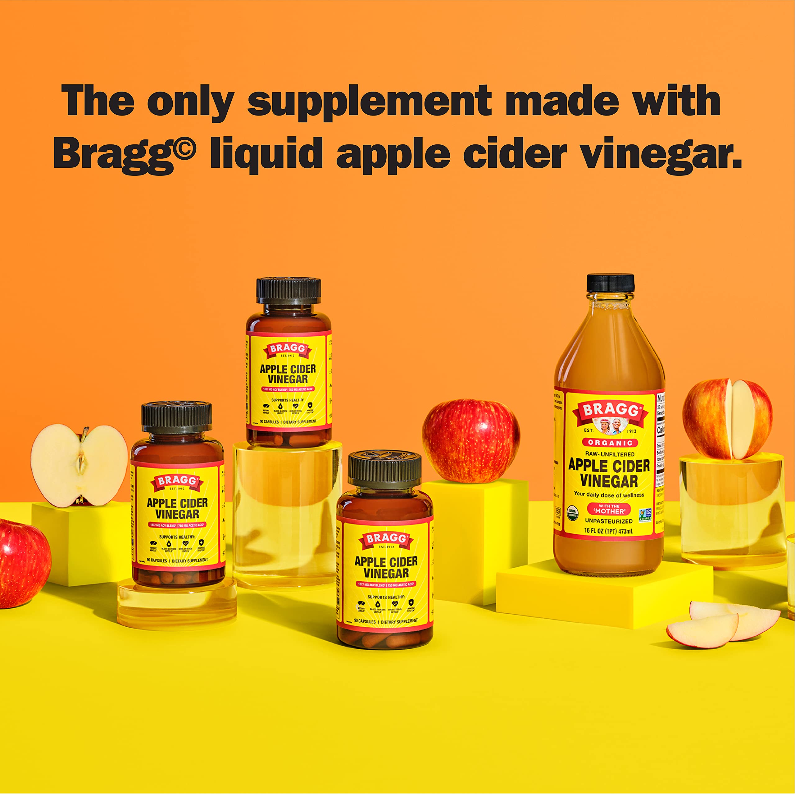 Bragg Apple Cider Vinegar Capsules - Vitamin D3 & Zinc - 750mg of Acetic Acid – Immune BraggBuy Supplements Australia