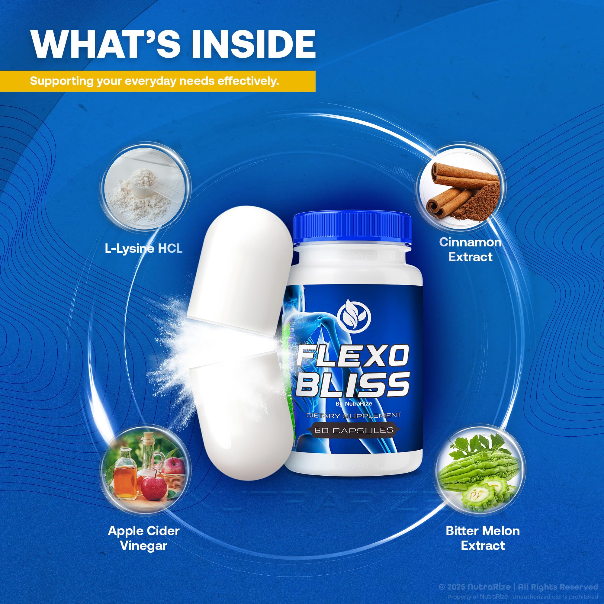 NutraRize Flexo Bliss, FlexoBliss Joint Health Support, All-Natural Supplement to Support Flexibility and Full Range of Motion, Official Flexo Bliss Reviews (60 Capsules) NutraRizeBuy Supplements Australia