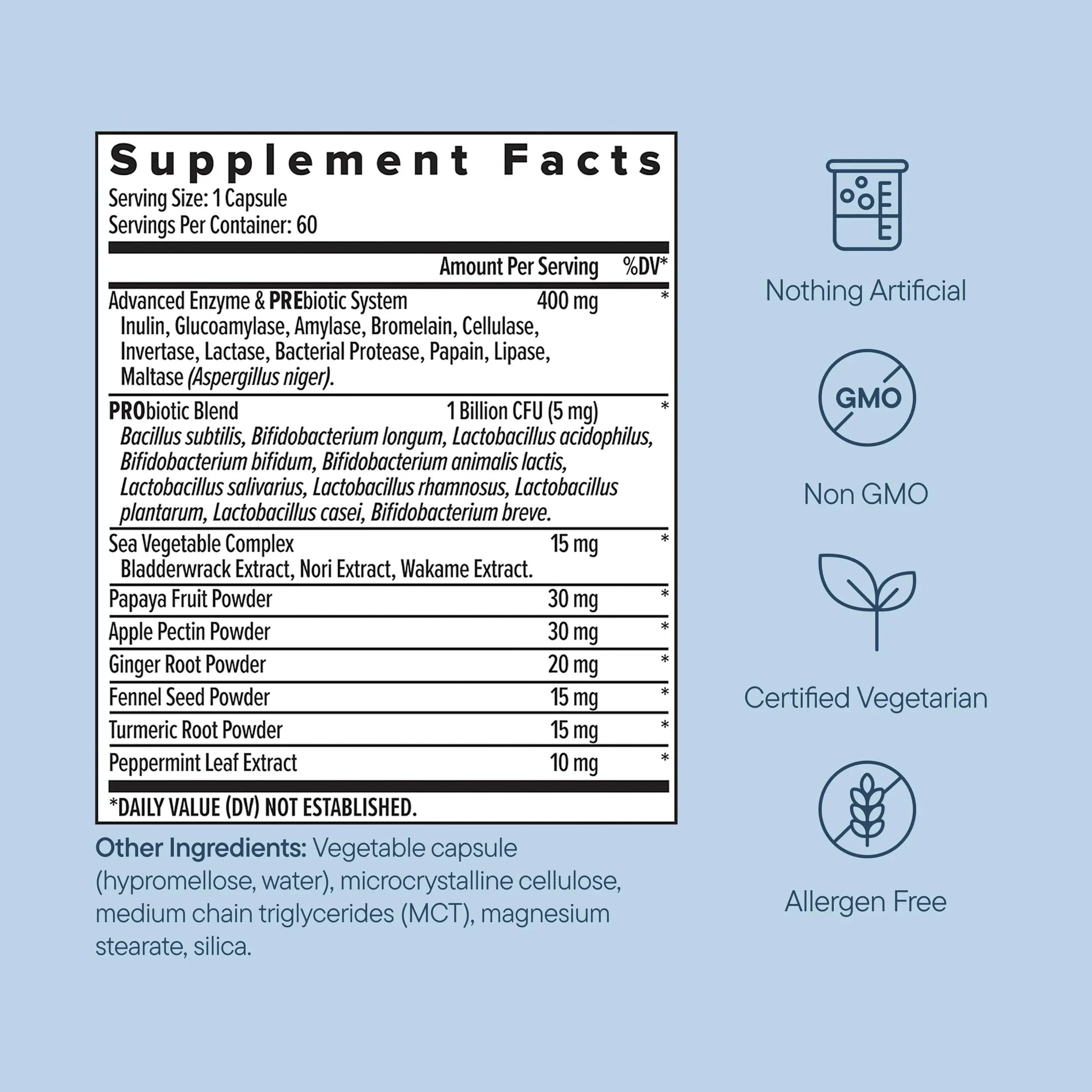 Zenwise Health Digestive Enzymes with Bromelain & Papaya - Multi Enzymes Digestion Supplement with Probiotics & Prebiotics for Gut Health, Gas & Bloating Relief - Men & Women - 60 Vegetarian Capsules Zenwise HealthBuy Supplements Australia