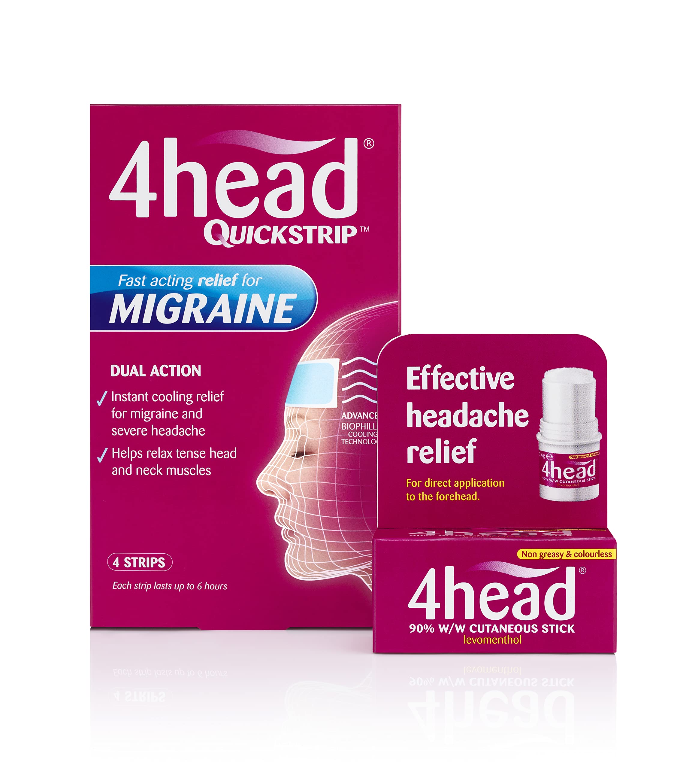 4Head Quickstrip Headache and Migraine Relief Strips - Pack of 4 4 HeadBuy Supplements Australia