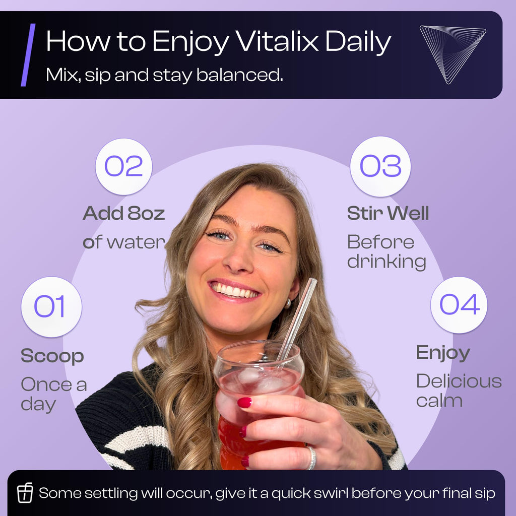 NutraVōs Vitalix – Cortisol Reducer & Adaptogen Drink Mix with Ashwagandha KSM 66, Magnesium Glycinate 200mg, L-Theanine 200mg, Vitamin C 500mg & Electrolytes – Raspberry Lemonade – 30 Servings NutraVōsBuy Supplements Australia