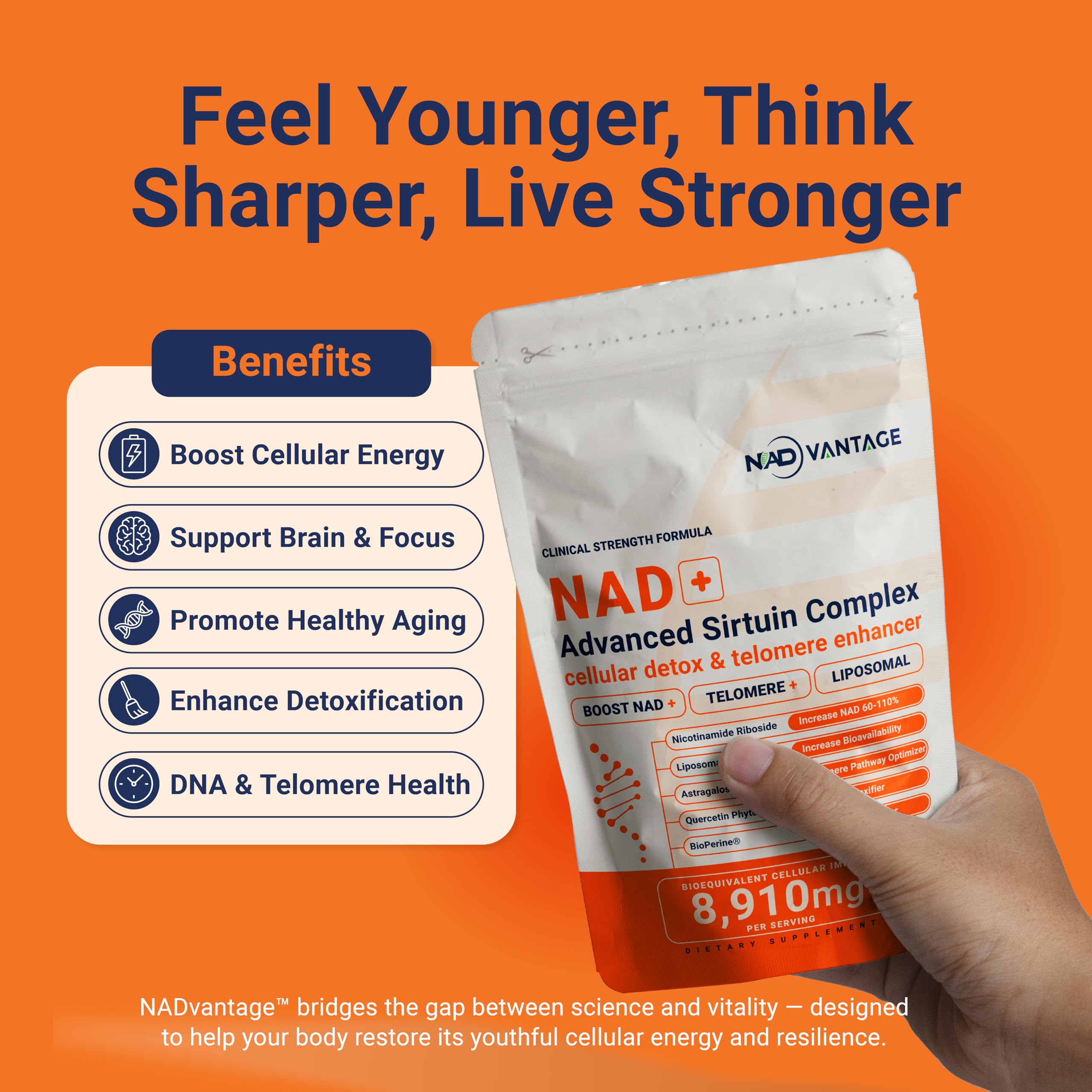 Eternaroot NAD+ 5D Matrix - High Potency NAD Precursor - 1000mg Nicotinamide Riboside (NR) + Liposomal Resveratrol - Clean Vegan Formula - Cellular Energy & Immune Support EternarootBuy Supplements Australia