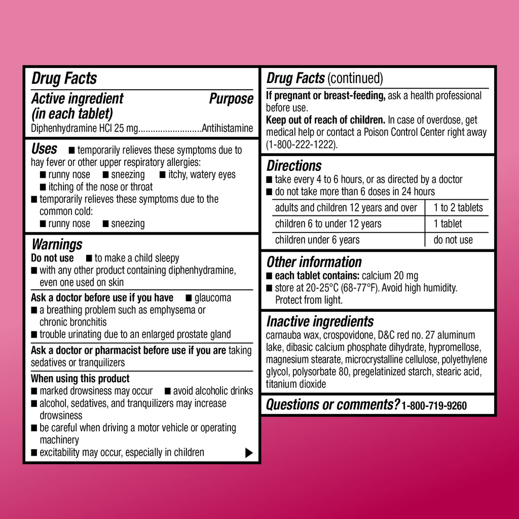 Amazon Basic Care Allergy Relief Diphenhydramine HCl 25 mg, Antihistamine Tablets for Symptoms Due to Hay Fever and Upper Respiratory Allergies, Mini-Tabs, 100 Count Amazon Basic Care buy supplements Au
