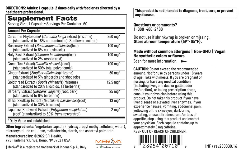 Klaire Labs SFI Health Inflathera - Phytonutrient Blend with Turmeric & Knotweed, Designed to Support Inflammation Response (60 Capsules) SFI Health buy supplements Au