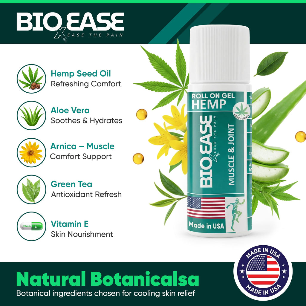 BioXPressEase Fast-Acting Hemp Pain Relief Roll On - Highly Effective, Cool & Topical Pain Relief Extra Strength for Muscle, Joint, & Back – Easy Roll On Maximum Strength - Made in USA BIOXPRESSEASEBuy Supplements Australia