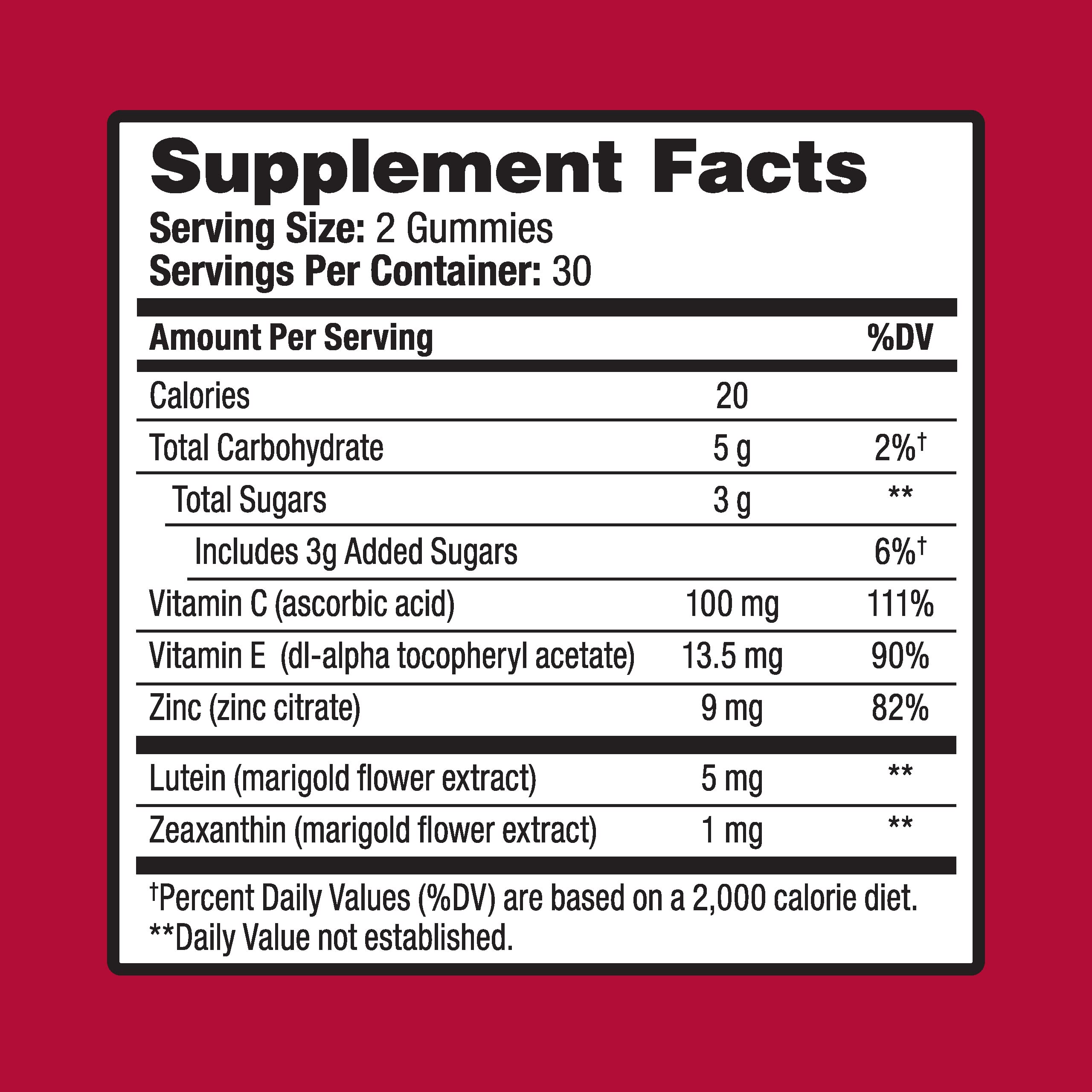 Ocuvite Vitamin & Mineral Supplement for Eye Health Adult Gummies OcuviteBuy Supplements Australia