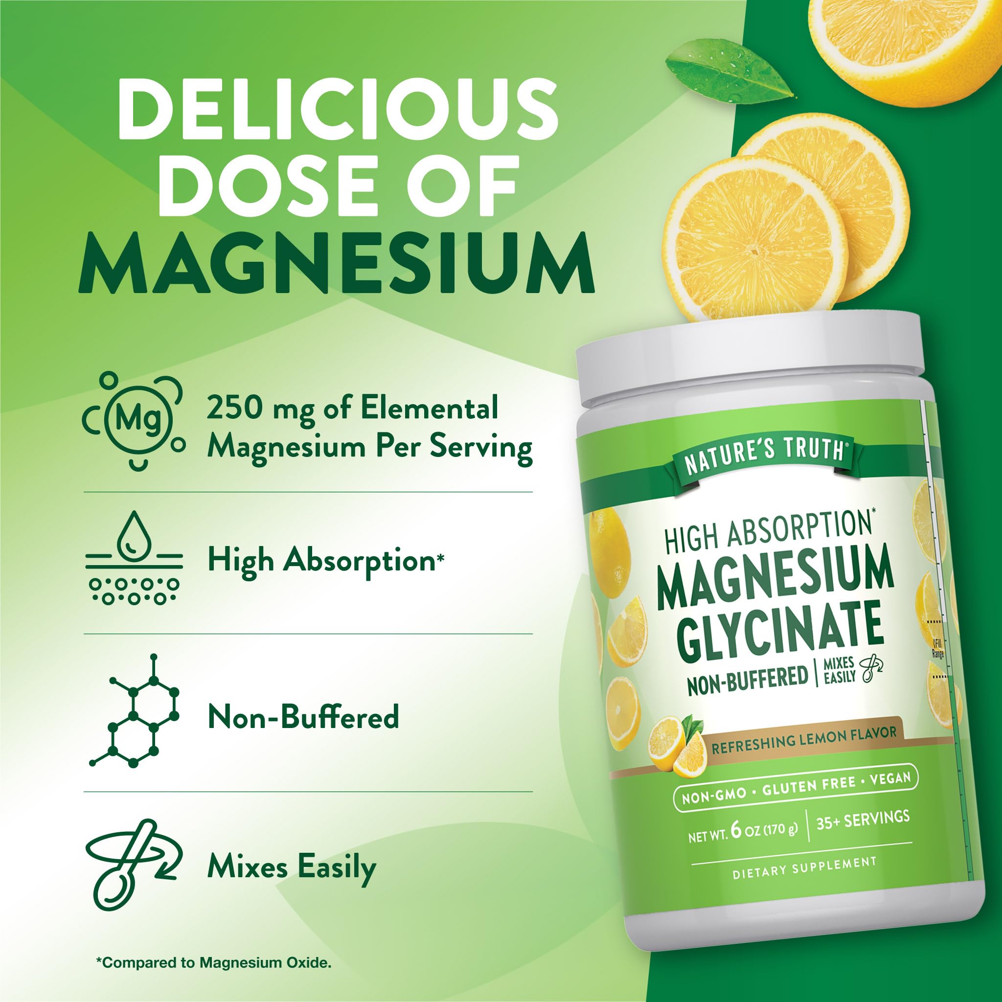 Nature's Truth Magnesium Glycinate Powder | 6 oz | Lemon Flavor | High Absorption | Vegan, Non-GMO, Gluten Free Supplement Nature's TruthBuy Supplements Australia